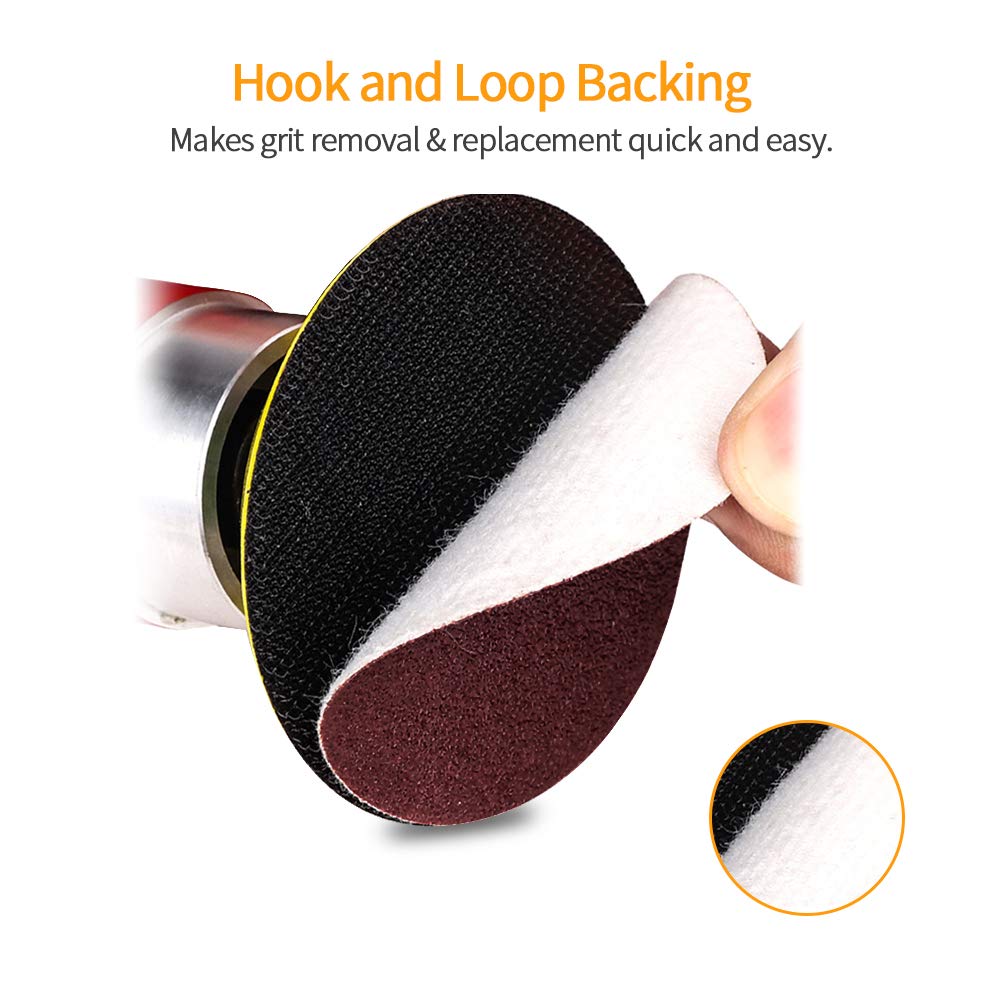 SPEEDWOX 100-Pack 2 Inch 320 Grit Hook and Loop Sanding Discs for Sanders, Drills, Grinders & Rotary Tools - Woodworking, Auto Body Repair & Metal Polishing Accessories