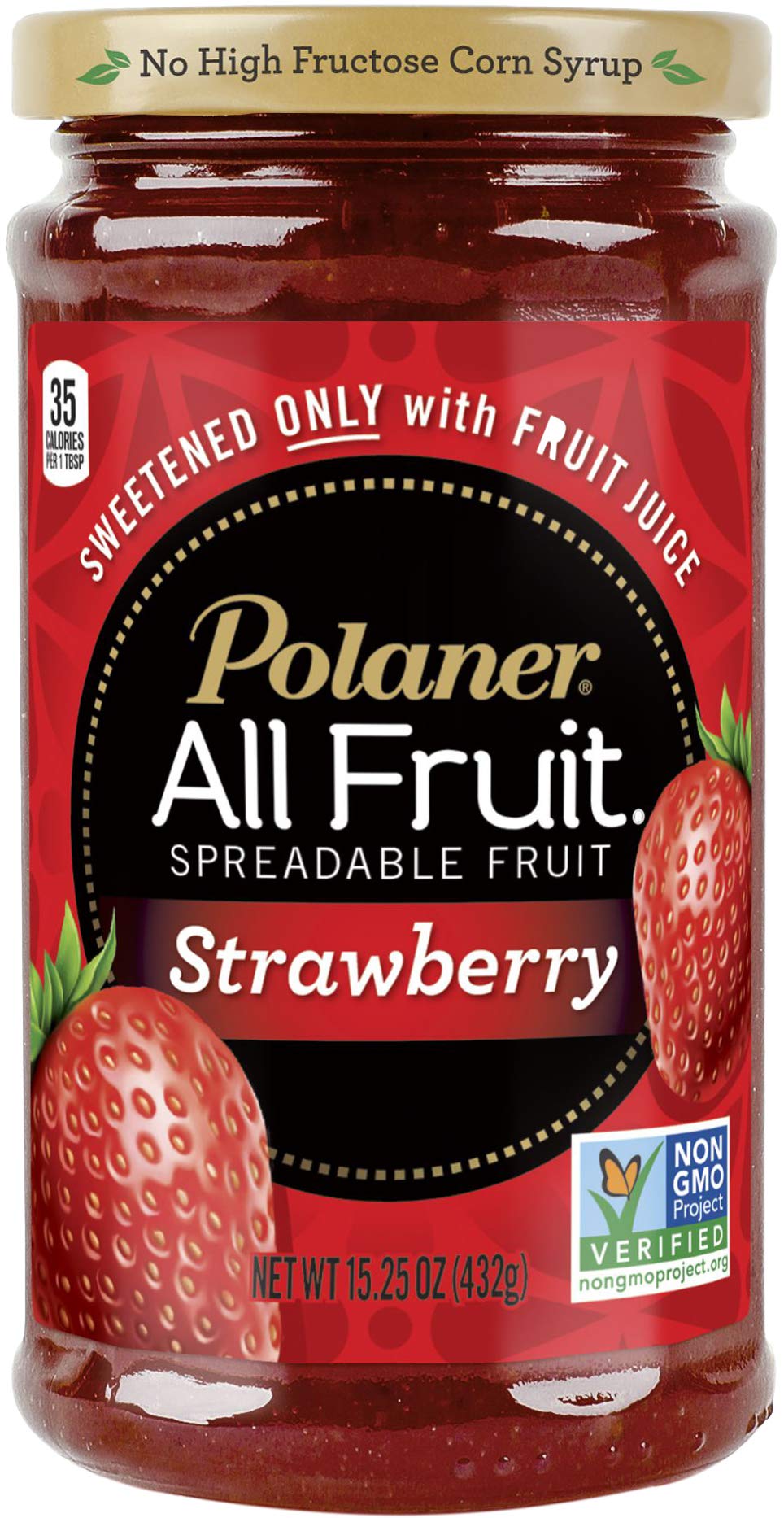 Polaner All Fruit Spreadable Fruit Variety Pack - Strawberry, Raspberry, Cherry, Sweetened Only With Fruit Juice, 10oz Glass Jar (Pack of 3, Total 30oz) - Perfect for Toast, Yogurt & Healthy Snacks