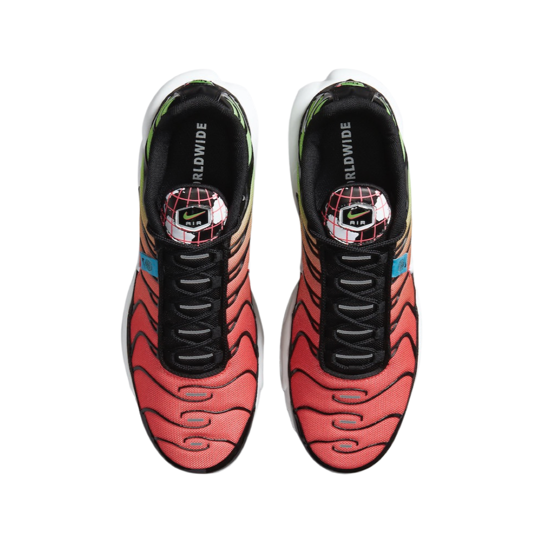 Nike Air Max Plus Men's Running Shoes - Worldwide Watermelon Black White Green Strike for Jogging, Gym & Casual Wear