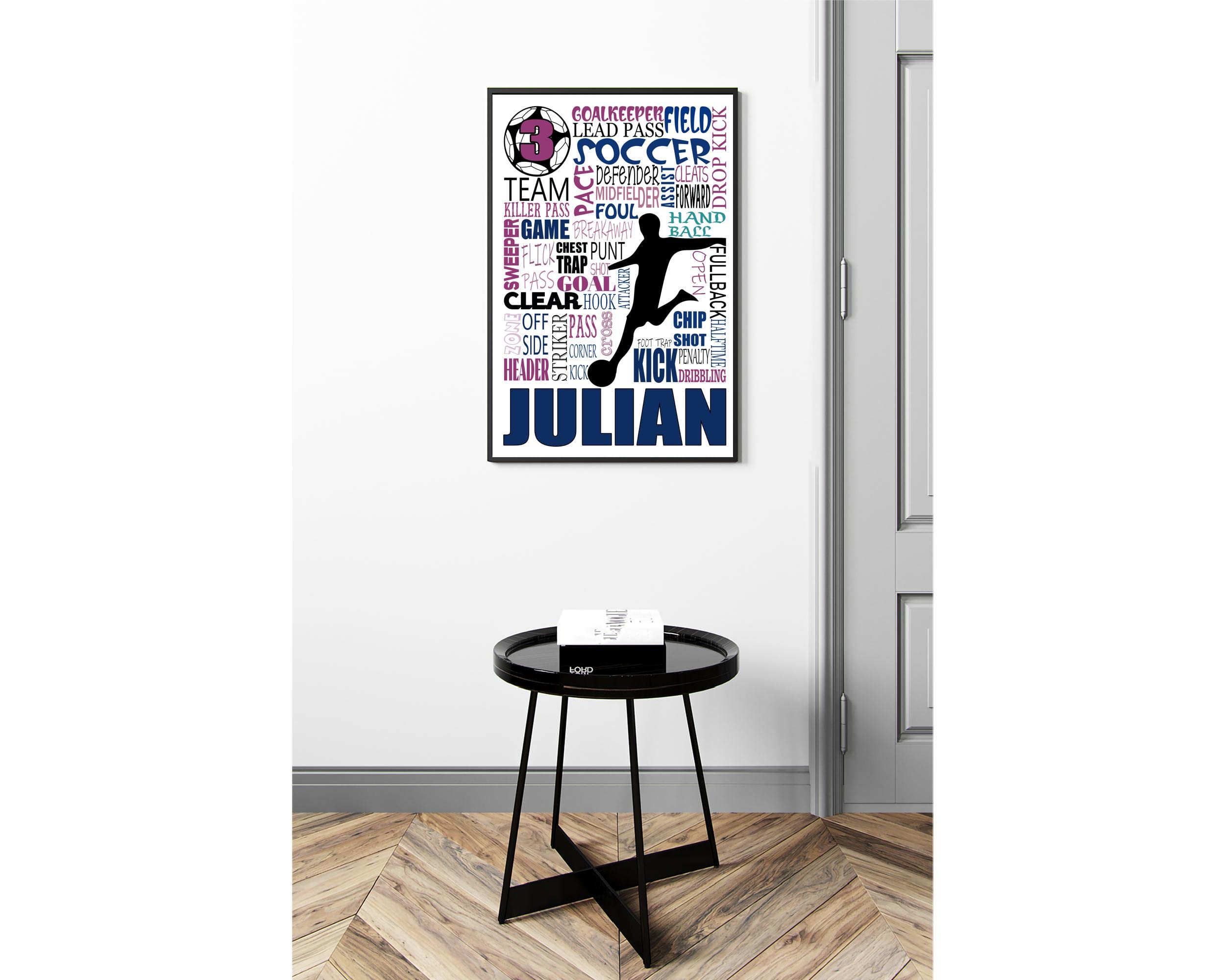 FESOGO Soccer Wall Art - Inspirational Football Typography Print with Motivational Quotes, Abstract Decor for Home, Living Room, Bedroom & Office - Perfect for Sports Fans & Soccer Lovers (Unframed Poster)