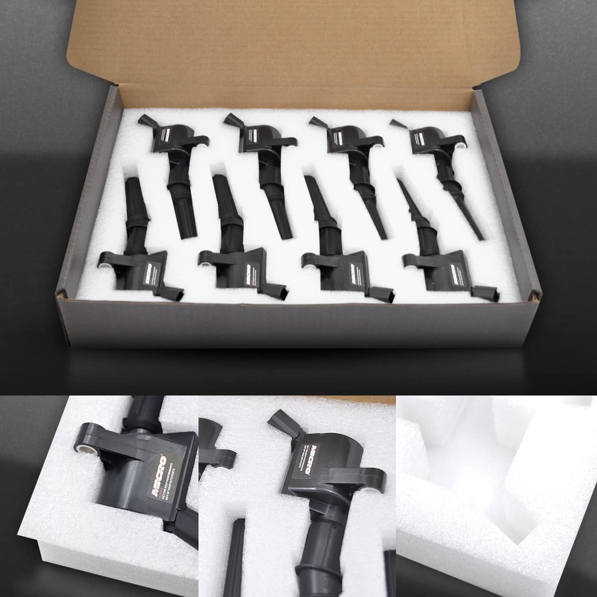 8-Piece Curved Boot Ignition Coil Pack DG508 & Iridium Spark Plugs SP493 Set - Compatible with Ford F150, Lincoln, Mercury 4.6L V8 (Replaces DG457 FD503) - Perfect for Engine Performance & Smooth Acceleration