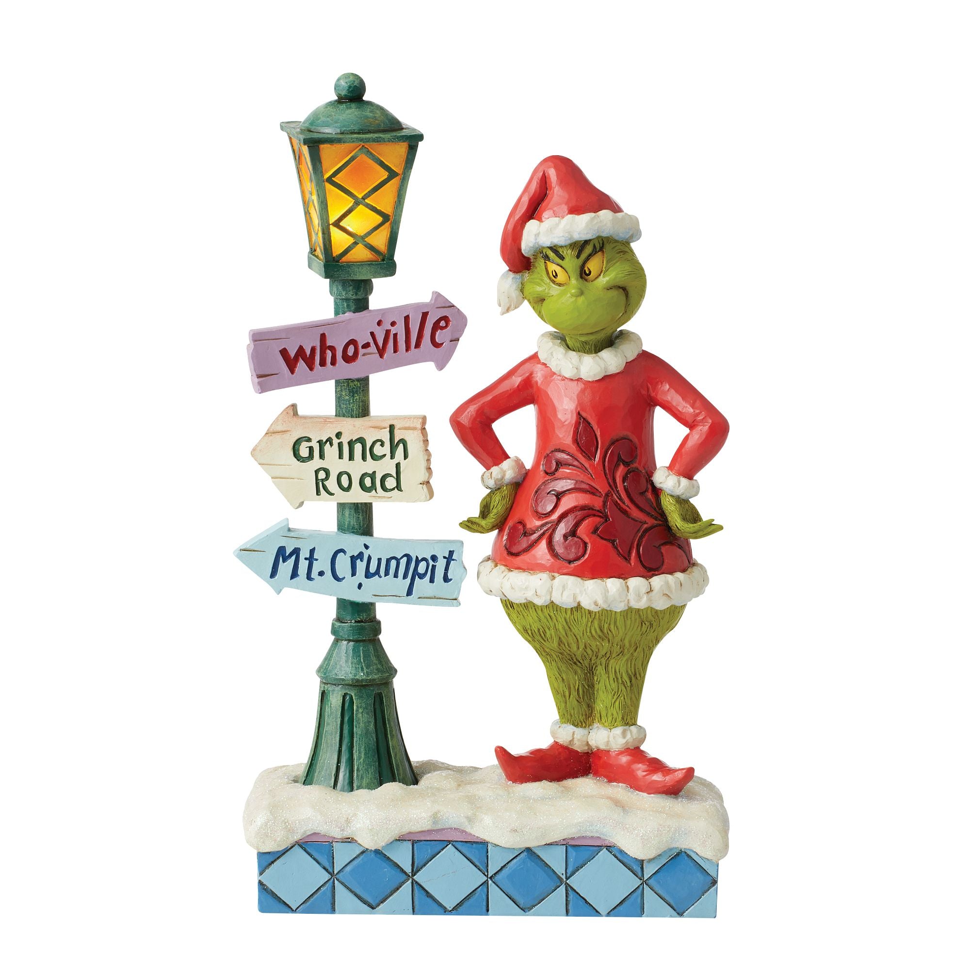 Grinch Christmas Decor by Lit Lamppost - Festive Holiday Home & Yard Decoration for Indoor/Outdoor Use