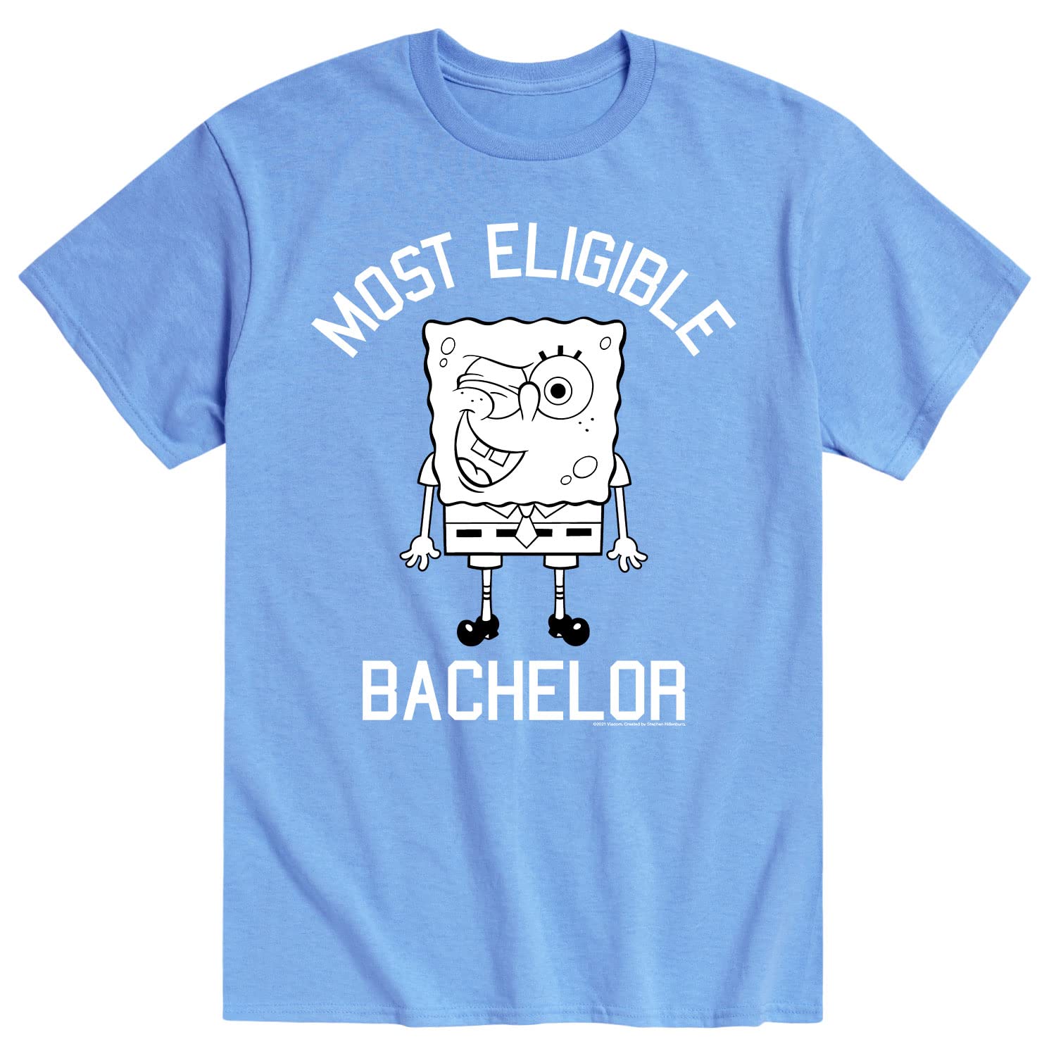 Spongebob Squarepants Eligible Bachelor Men's Graphic T-Shirt | Funny Cartoon Short Sleeve Tee for Casual Wear & Gifts | Perfect for Fans, Parties & Everyday Outfits