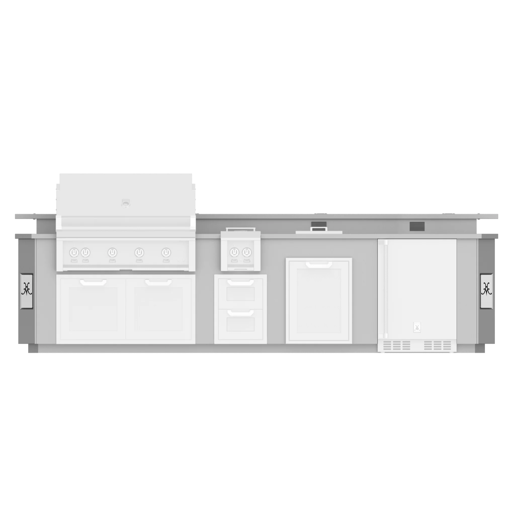 Hestan GES12 12 Ft. GE Series Kitchen Island with Side Burner Cutout - Premium Stainless Steel Commercial Island for Restaurants, Catering & Home Kitchens