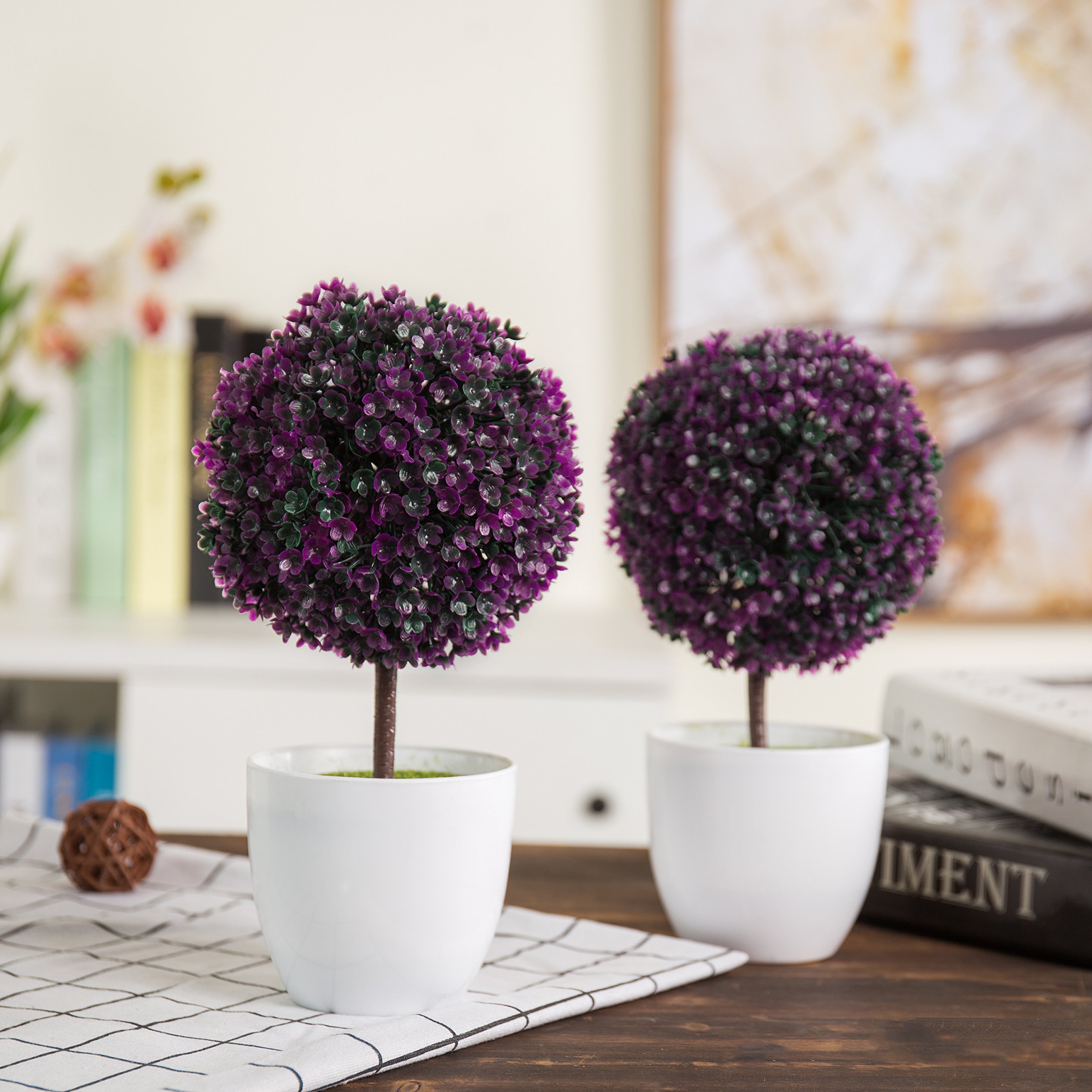 MyGift Set of 2 Artificial Topiary Indoor Decor - 12