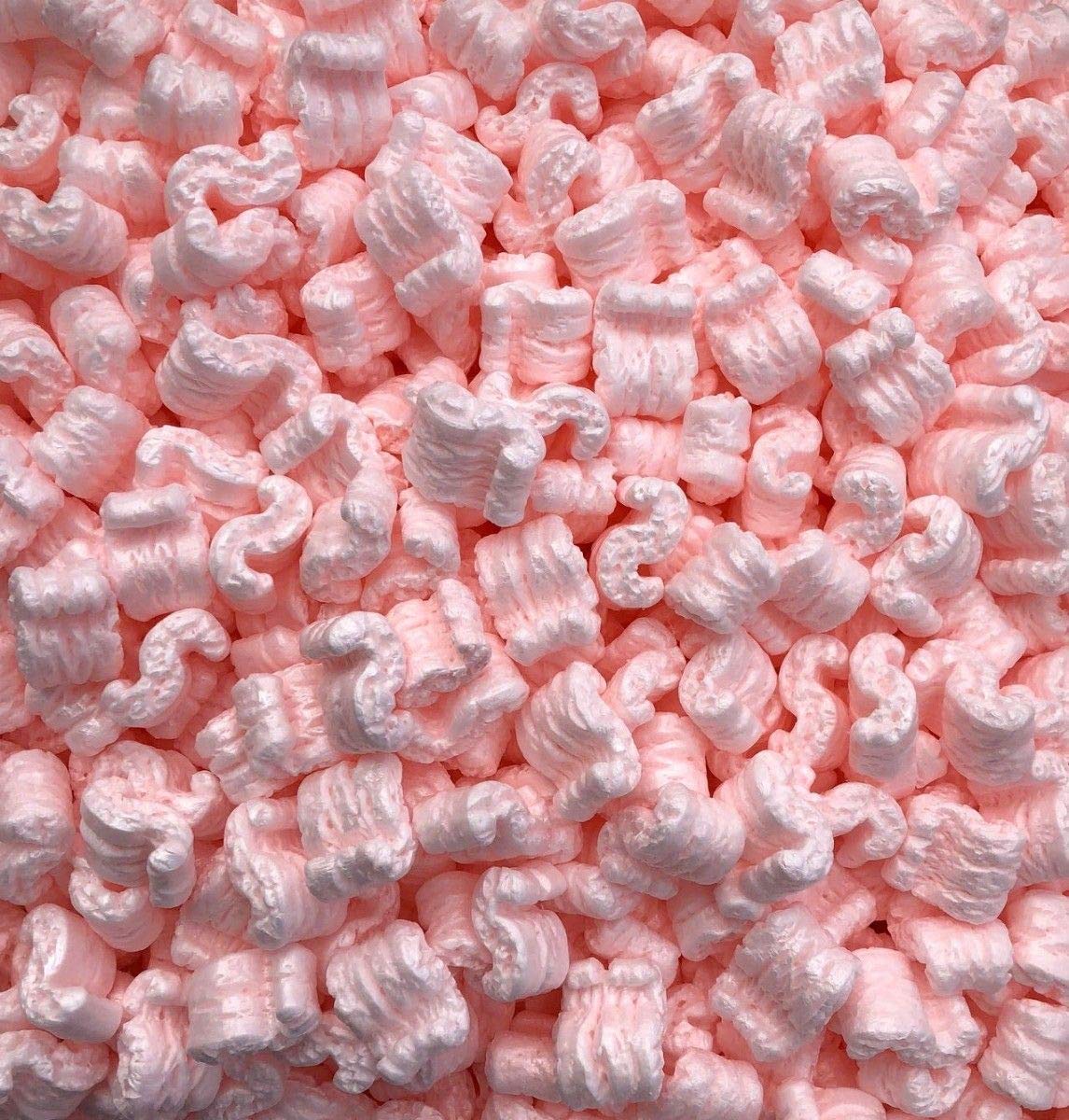 Bubblefast 21 cu. ft. (135 Gallons) Pink Anti-Static Packing Peanuts - 6 Bags (3.5 cu. ft Each) for Shipping, Moving & E-Commerce Packaging - Protects Fragile Items During Transport