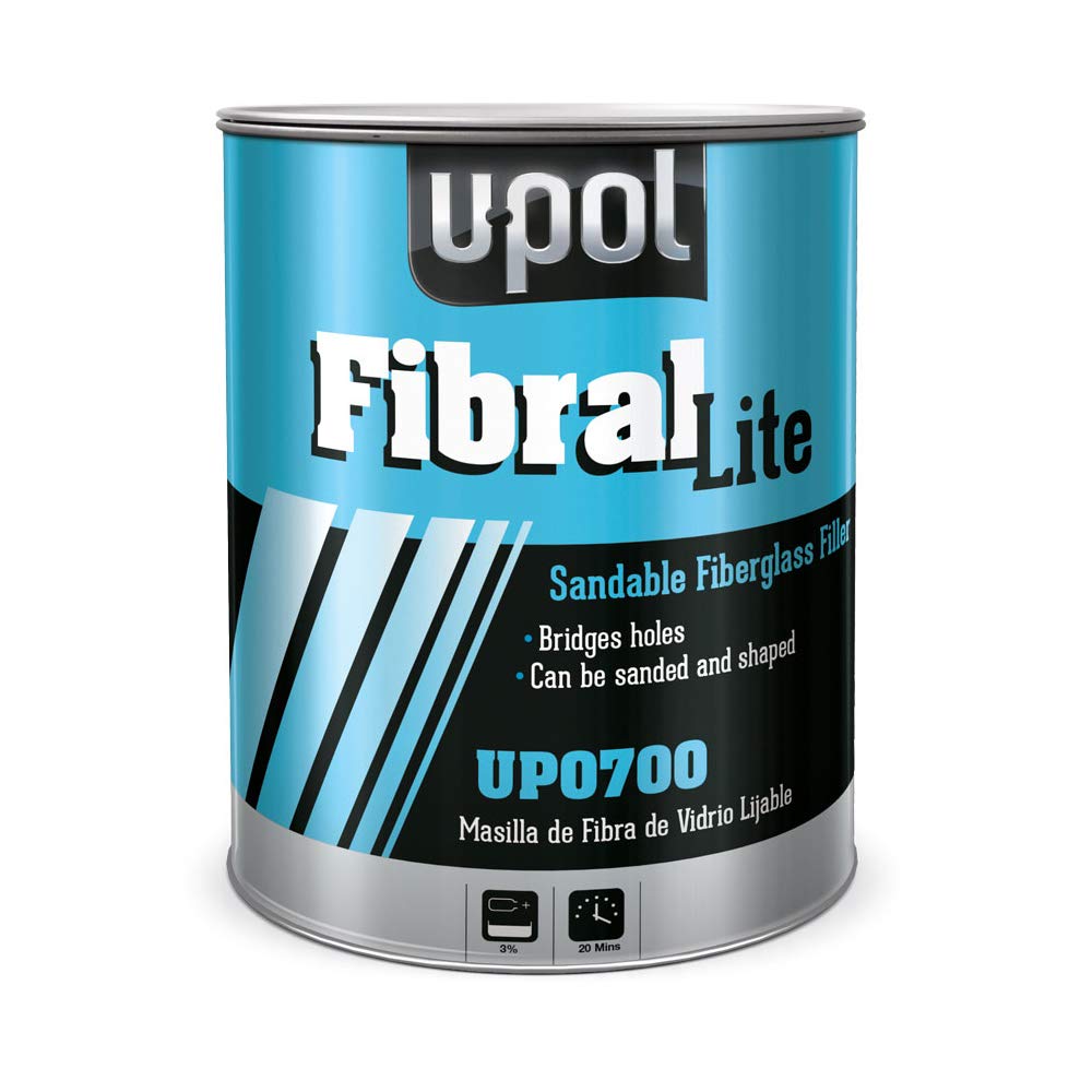 U-Pol Fibral Lite Sandable Fiber Glass Putty - UP0700 | Lightweight Auto Body Repair Filler for Cars, Boats & Motorcycles | Easy Sanding & Smooth Finish