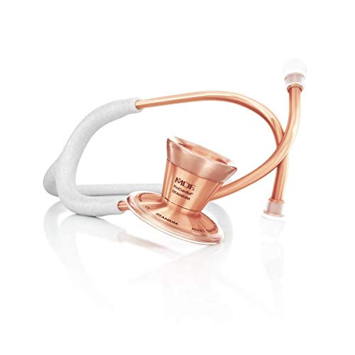 Premium MDF ProCardial Cardiology Stethoscope - Rose Gold & White Glitter Limited Edition, Lightweight Titanium Dual Head for Medical Professionals | Ideal for Doctors, Nurses & Healthcare Workers in Clinical Settings