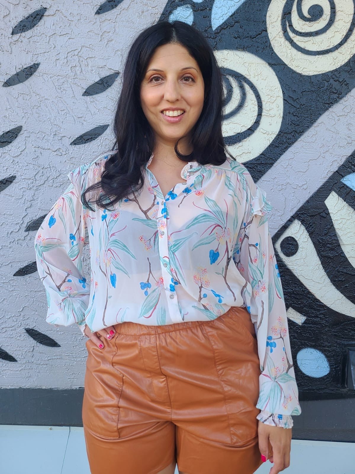 F24097 Kitt Blouse - Women's Elegant Floral Print Blouse for Casual & Office Wear | Perfect for Spring & Summer Outfits