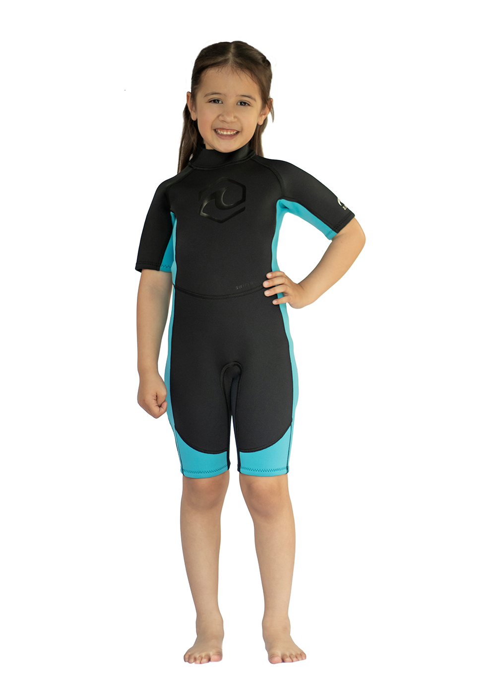 Swiftwater Youth Short Sleeve 2.5mm Back Zip Spring Wetsuit for Kids - Perfect for Surfing, Swimming & Water Sports