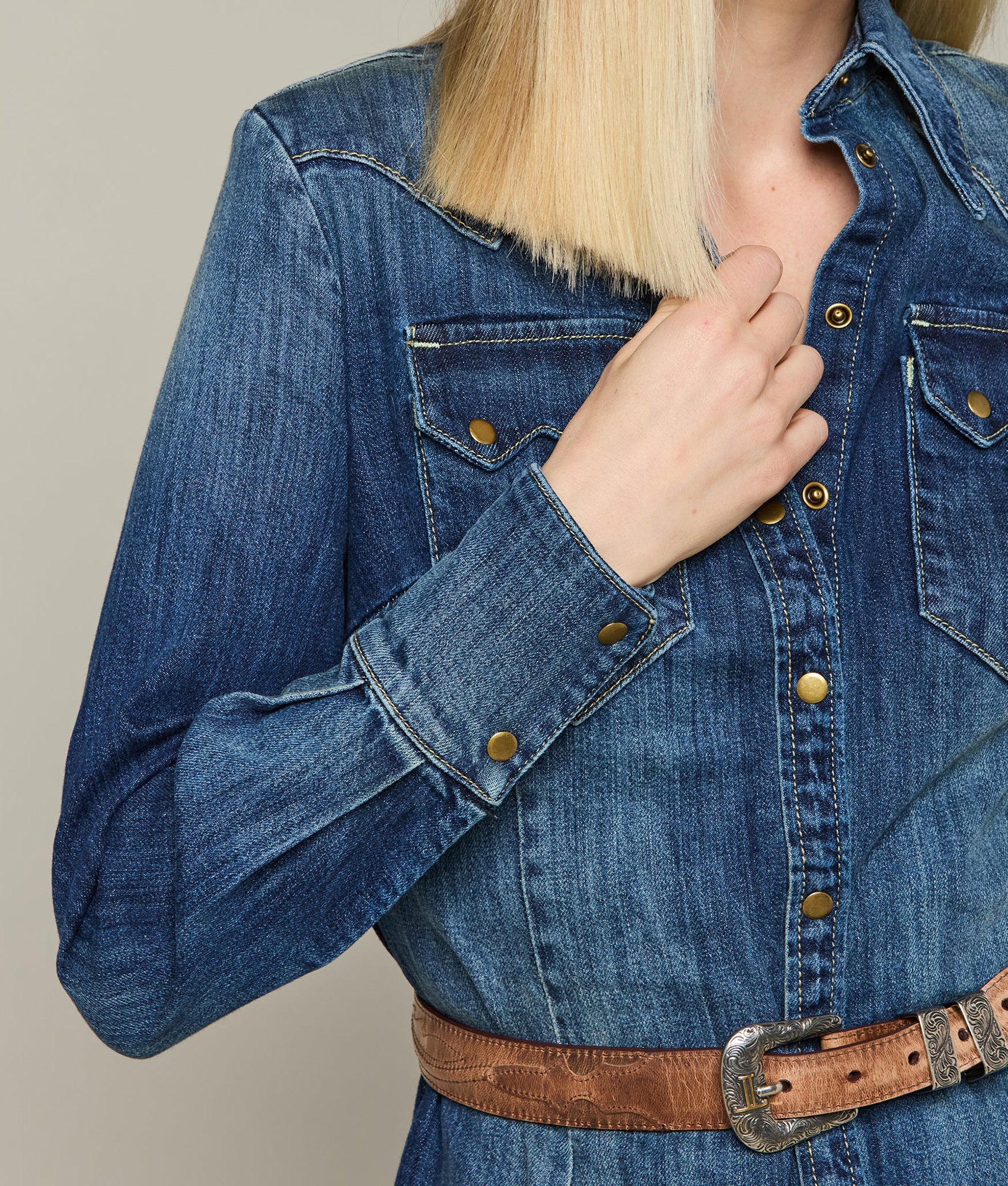Long Denim Duster Coat - Medium Wash Distressed Denim Jacket for Women | Casual Outerwear for Fall & Spring | Perfect for Layering, Street Style & Everyday Wear