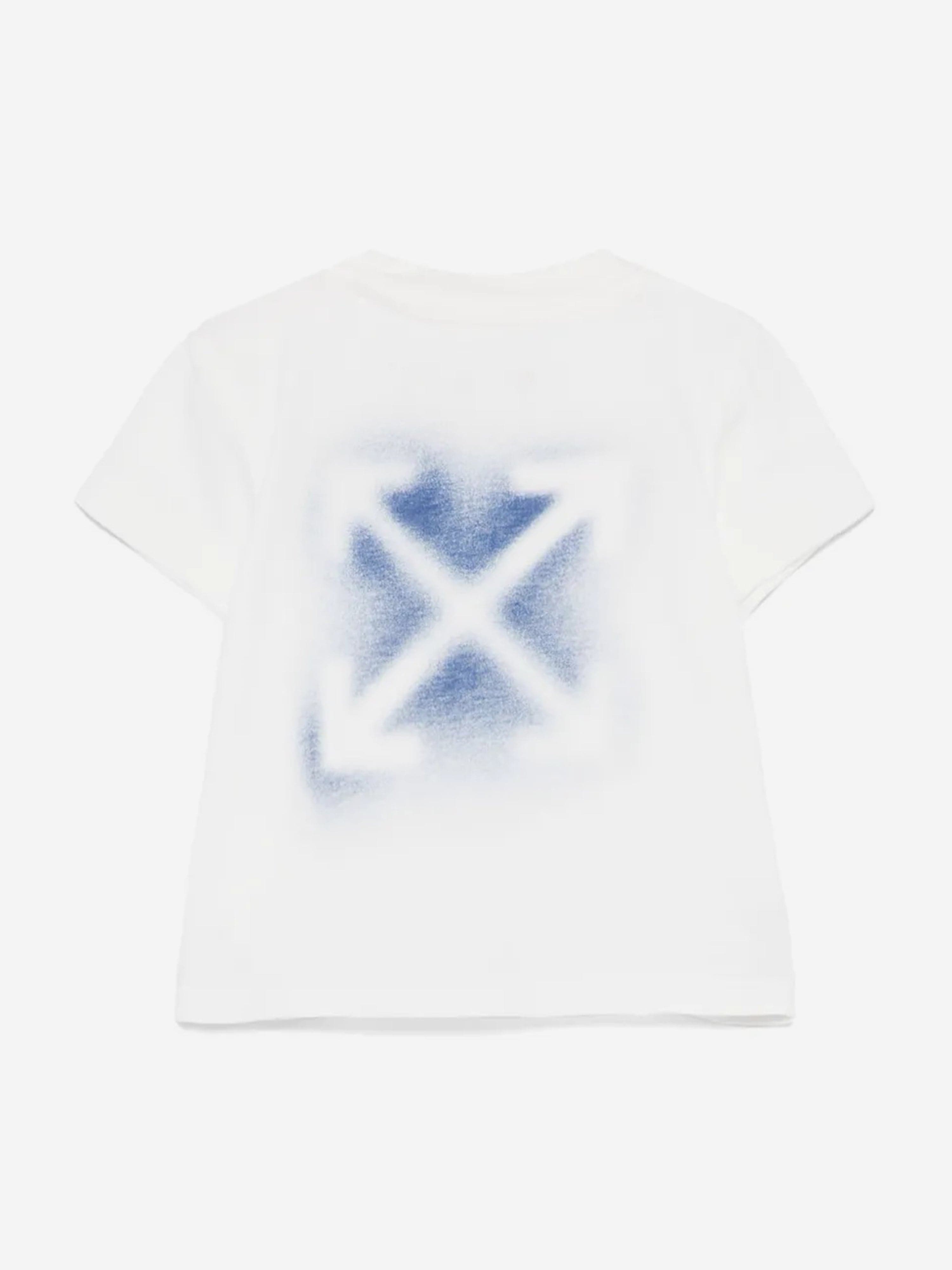 Baby Boys Arrow Print White T-Shirt - Soft Cotton Short Sleeve Tee for Playdates & Everyday Wear