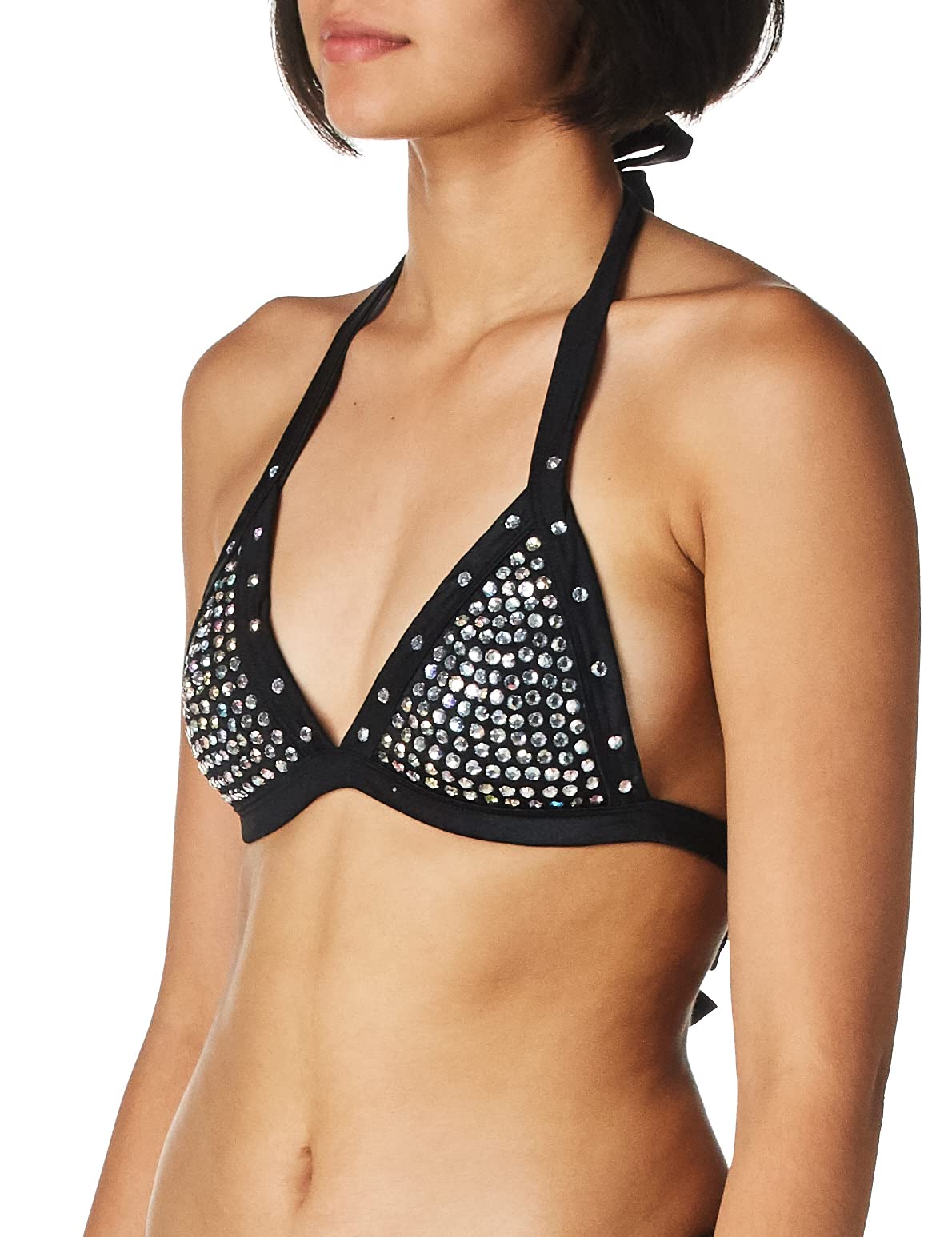 Sexy Rhinestone Women's Thong Bikini Set - High Waist Brazilian Beachwear for Summer Vacation & Pool Party