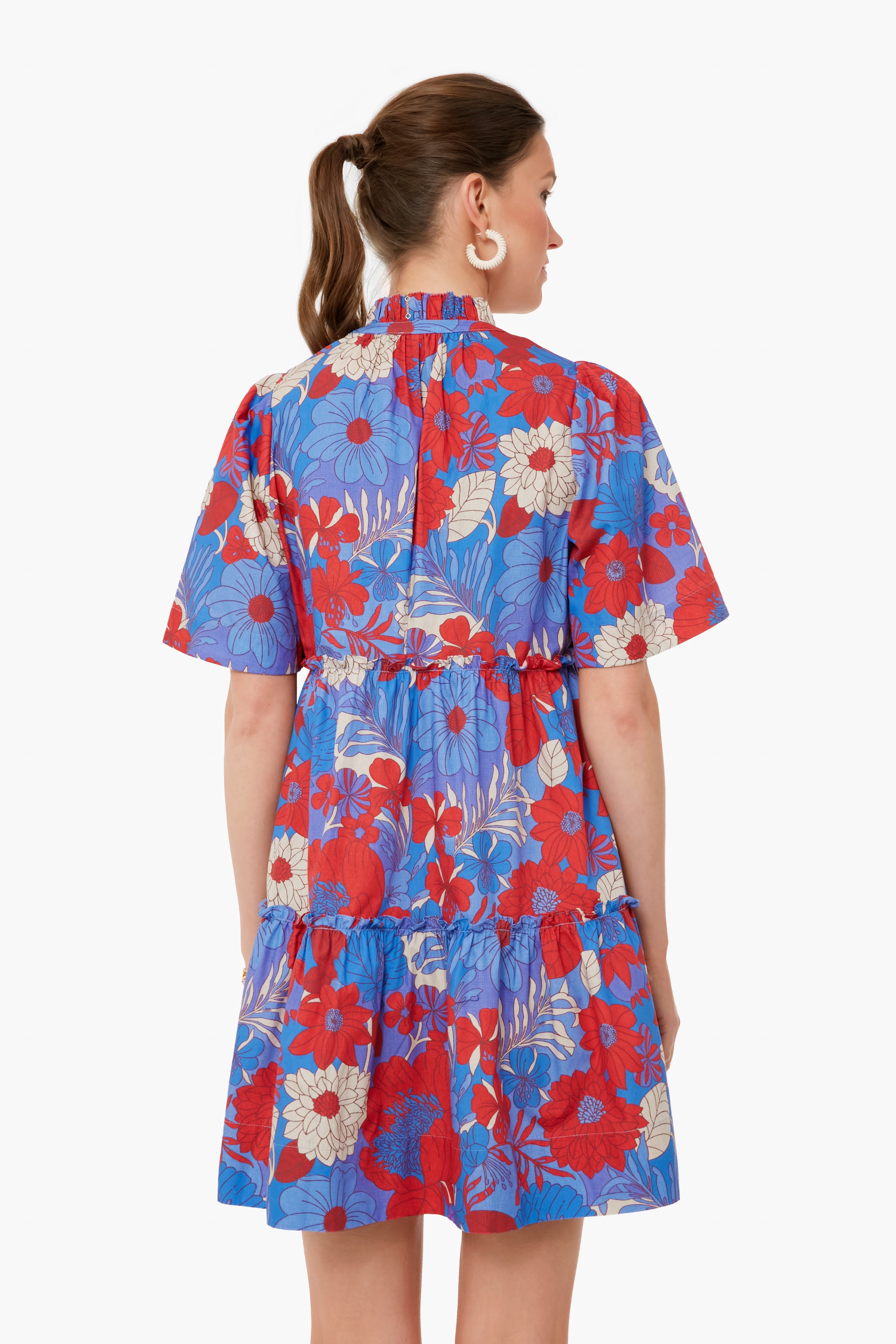 Blue Rhapsody Crawford Dress - Elegant Women's Floral Midi Dress for Summer Weddings, Parties & Special Occasions
