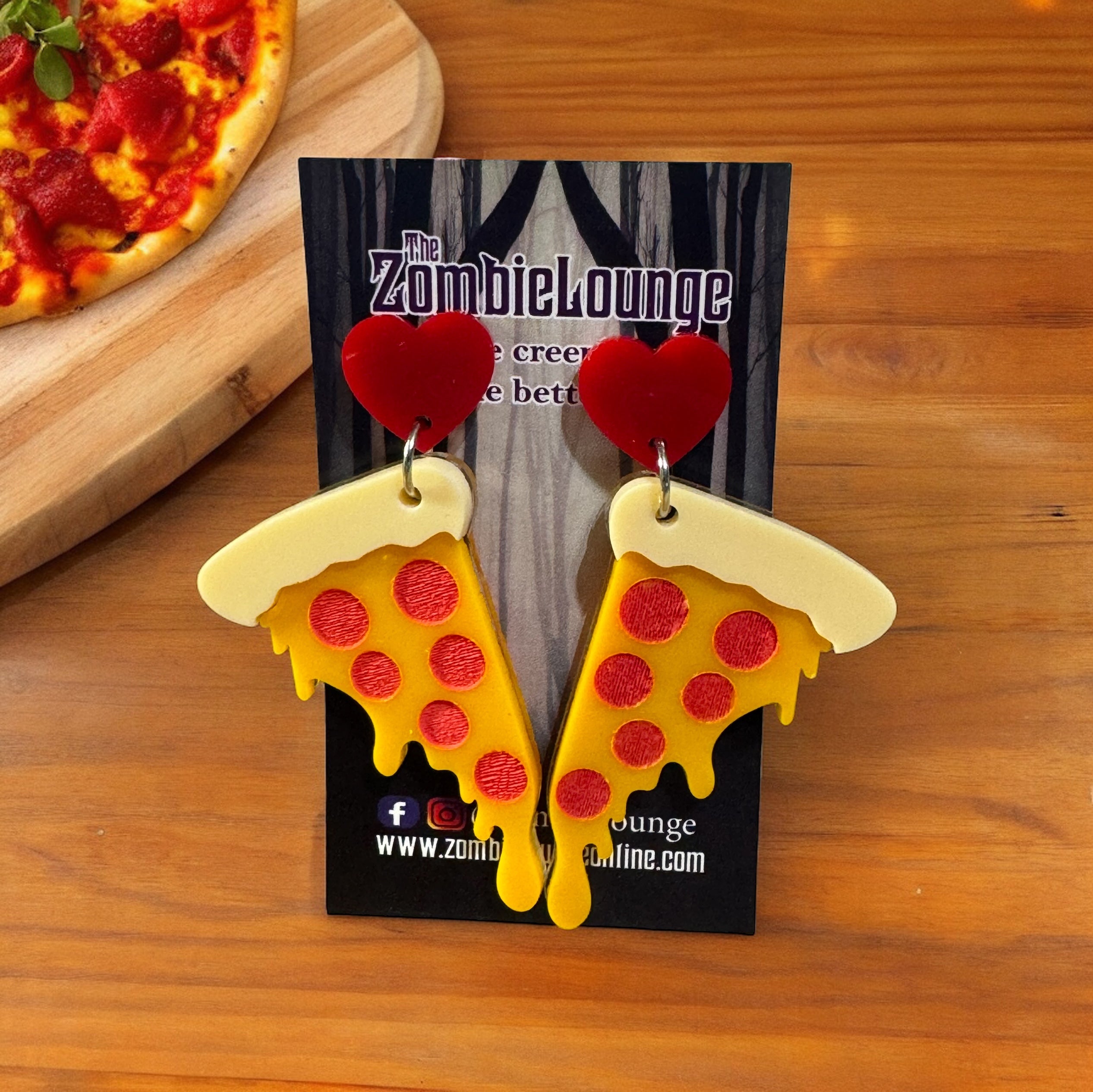 Dripping Pizza Stud Earrings for Women - Fun Food-Themed Jewelry for Pizza Lovers, Parties & Unique Gifts