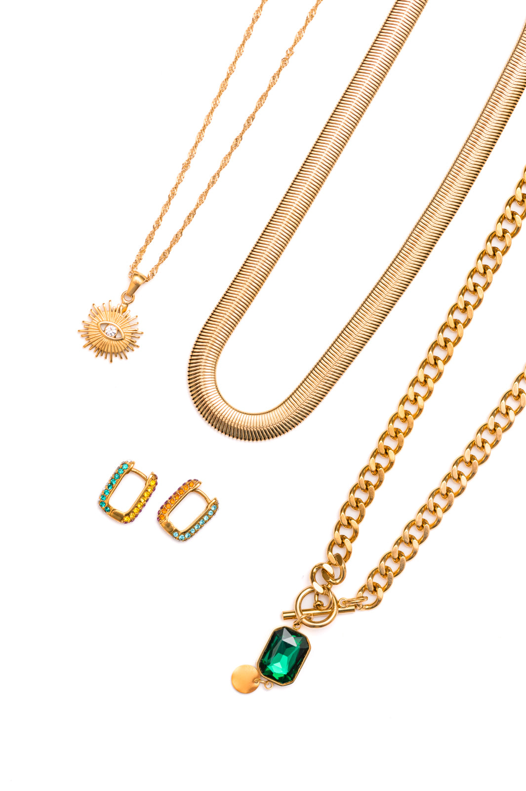 Green Light Jewelry Bundle - Elegant Necklace, Bracelet & Earrings Set for Women | Perfect for Parties, Weddings & Everyday Wear