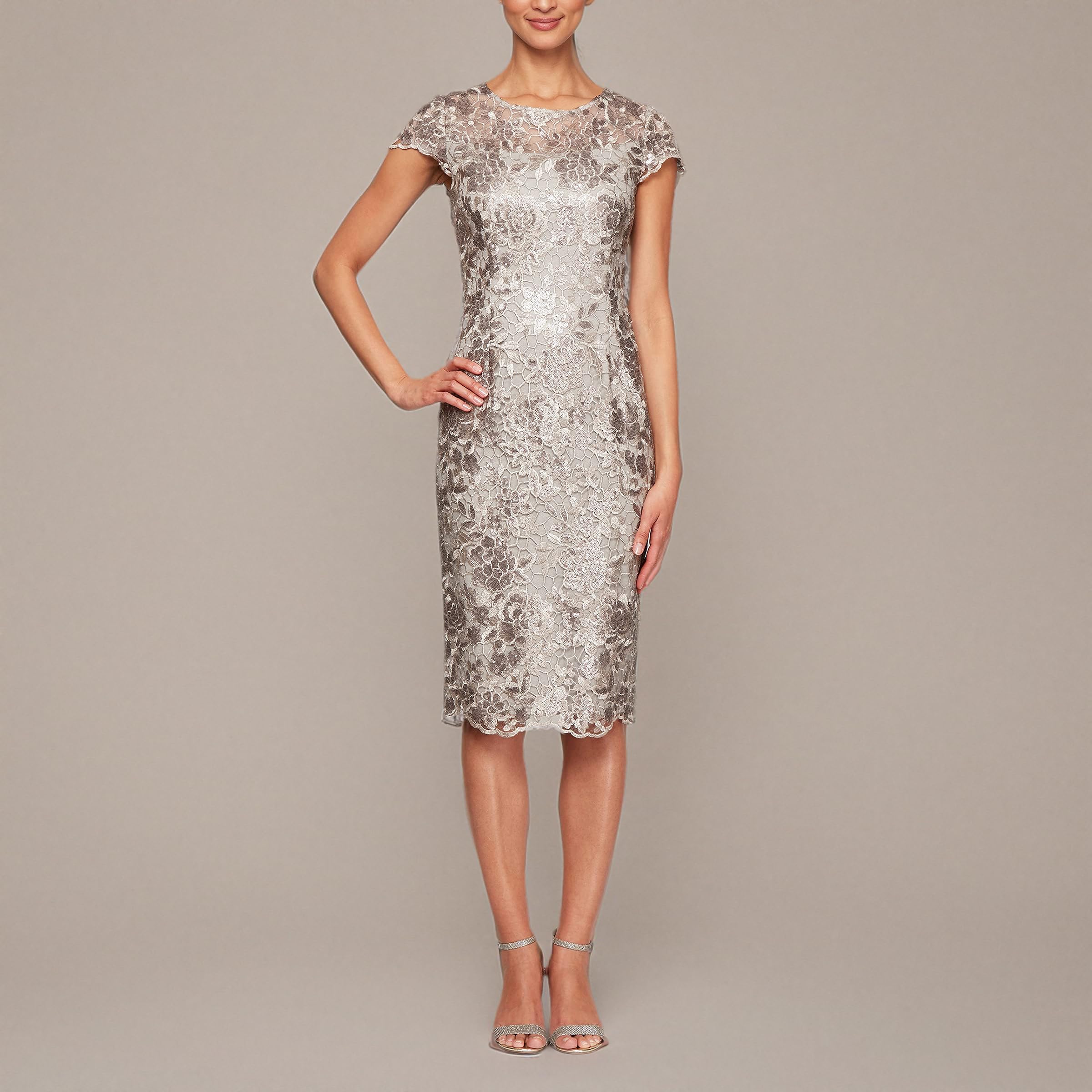 Alex Evenings Women's Short Floral Embroidered Cocktail Sheath Dress for Wedding Guest & Formal Occasions - Petite & Regular Sizes | Perfect for Bridal Showers, Evening Parties & Special Events