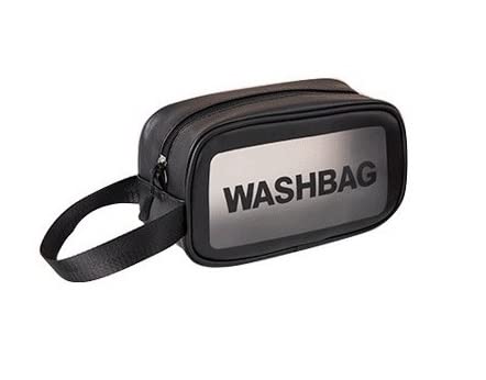 Amso Black Medium Multipurpose Cosmetic Organizer Bag for Women & Girls - Travel Makeup Pouch for Toiletries, Cosmetics & Skincare Essentials - Perfect for Vacation, Gym & Daily Use