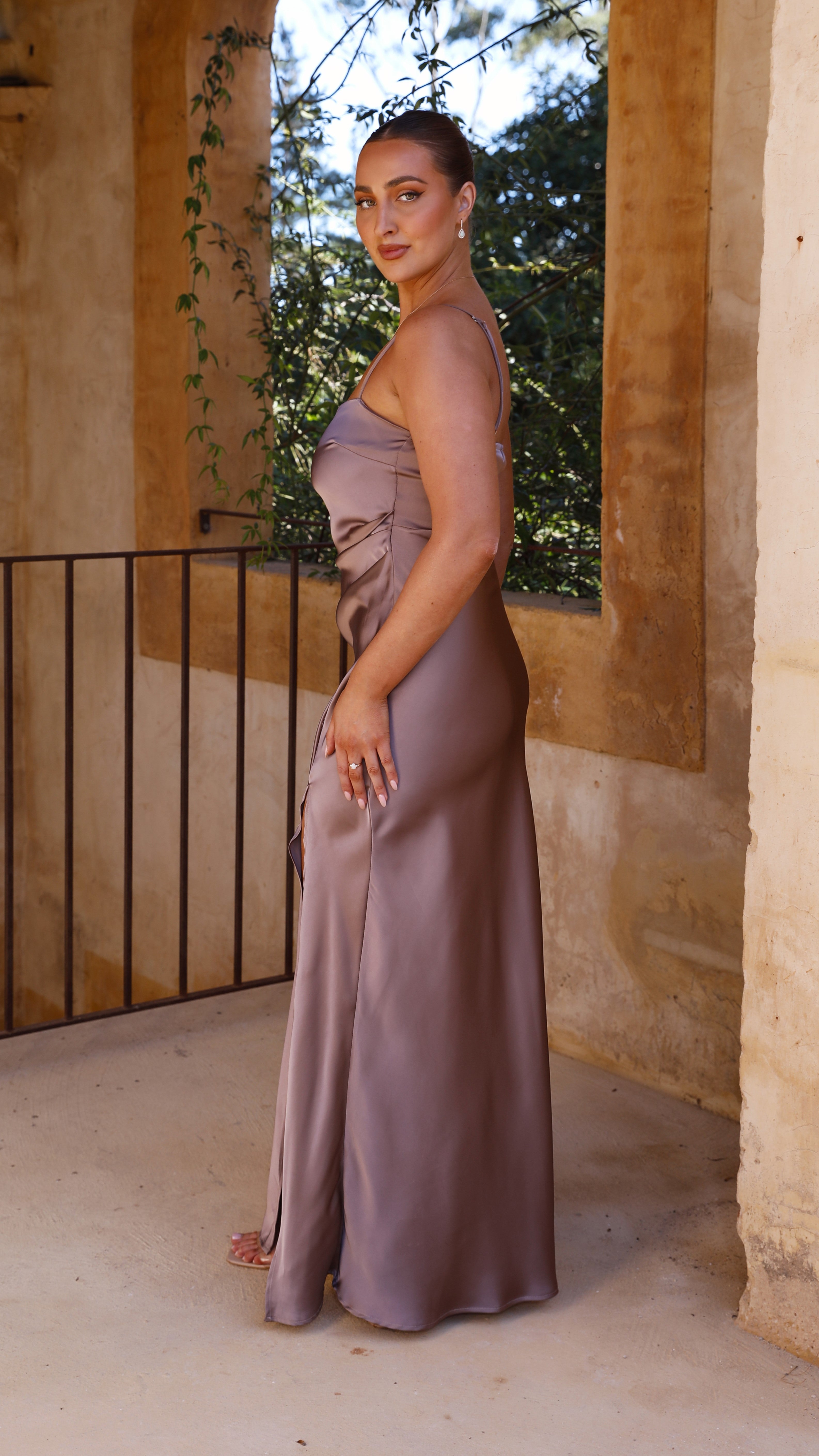 Ilana Maxi Dress in Mushroom - Flowy Boho Summer Dress for Women, Perfect for Beach Vacations & Casual Outings