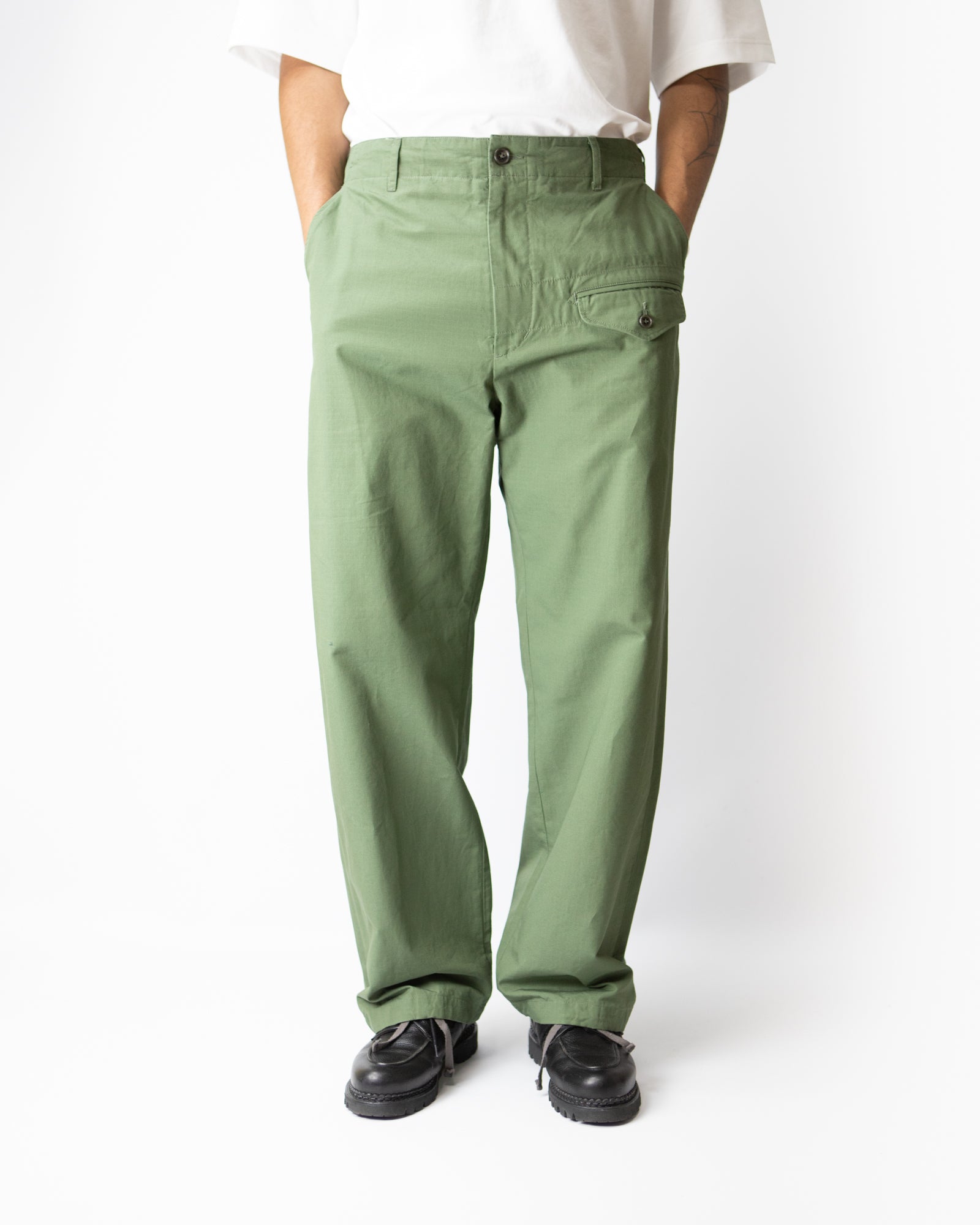 Gurkha Pant - Olive Ripstop Cotton Military Style Trousers for Men | Durable & Comfortable Outdoor Hiking, Travel & Casual Wear