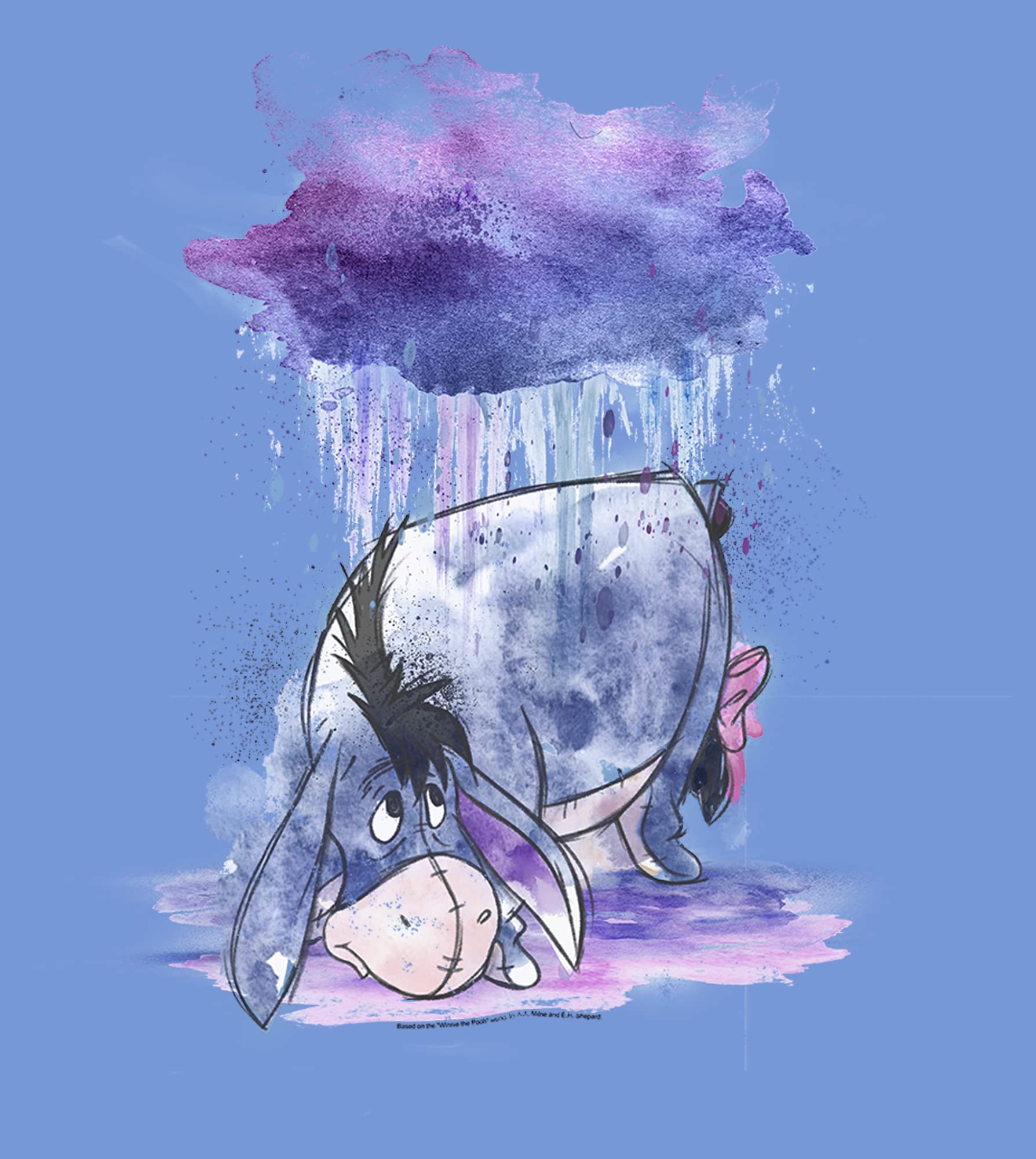 Disney Winnie The Pooh Watercolor Eeyore Boys Performance T-Shirt - Soft Cotton Tee for Kids, Casual Wear & Playtime