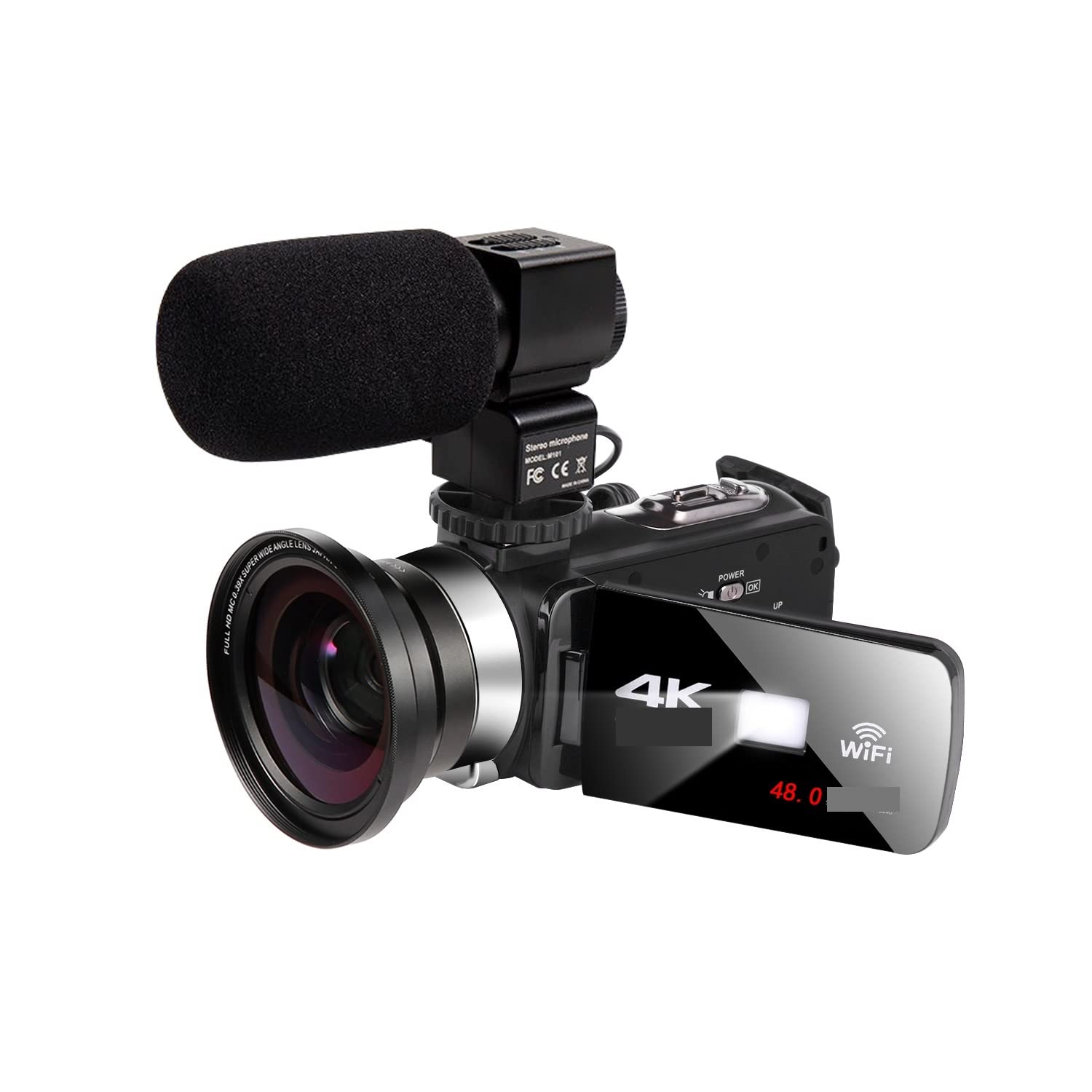 4K Night Vision Camcorder - 48MP Vlog Camera for Live Streaming & Photography (No SD Card) - Perfect for Travel & Events
