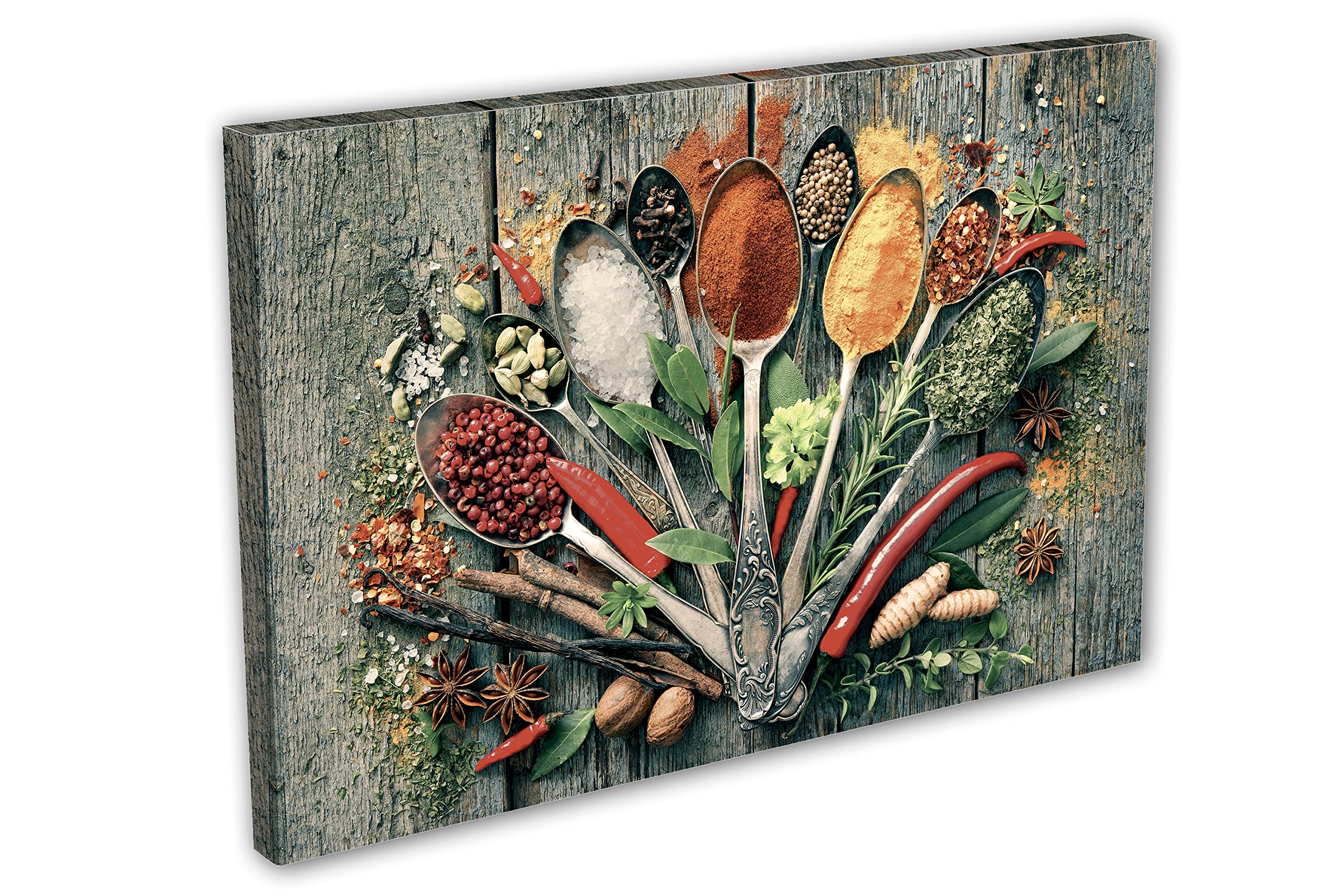 36x24 Faded Tone Herbs and Spice Kitchen Wall Art Canvas Print - Perfect for Farmhouse, Rustic, or Modern Kitchen Decor