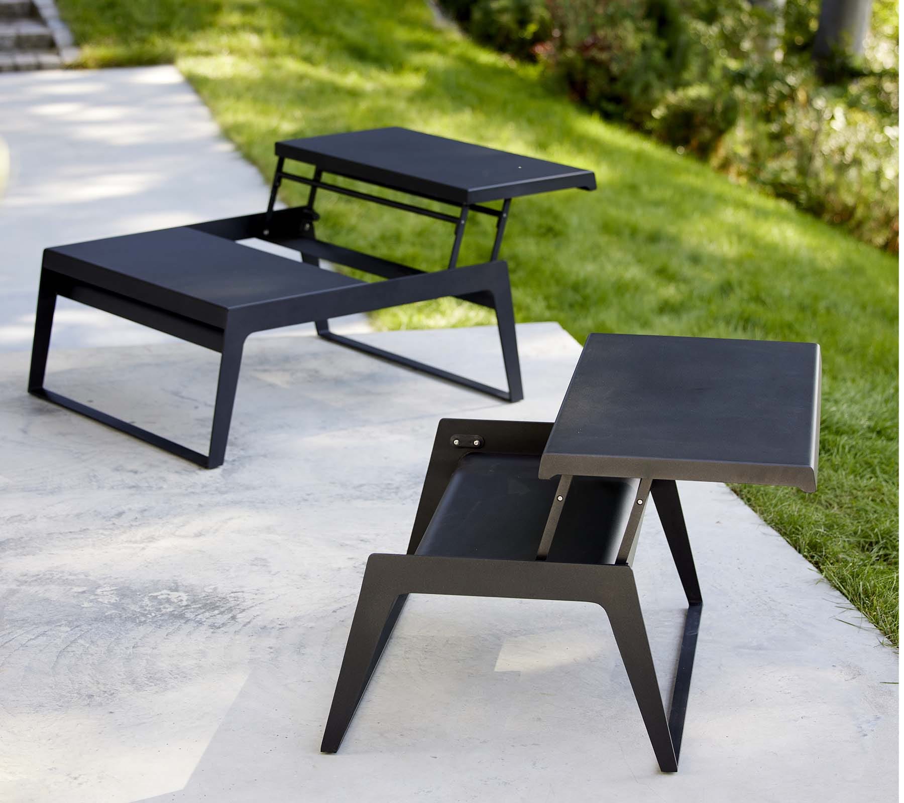 Dual Height Outdoor Coffee Table - Adjustable & Reversible for Patio, Garden, or Poolside Relaxation