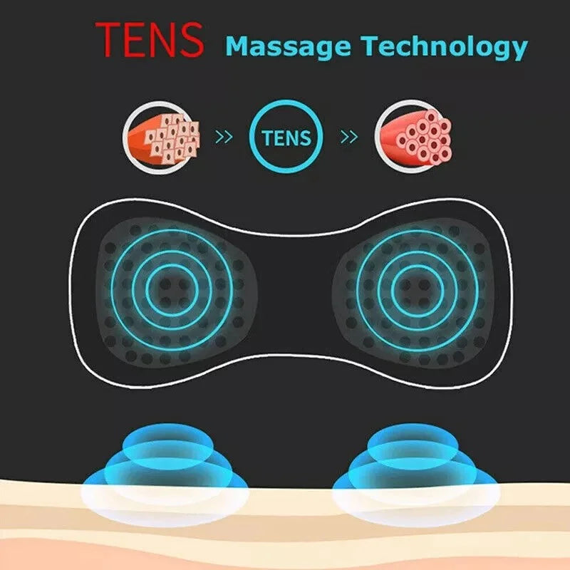 Portable Neck and Shoulder Massager with Heat - Electric Shiatsu Deep Tissue Kneading for Pain Relief - Perfect for Office, Travel & Home Use