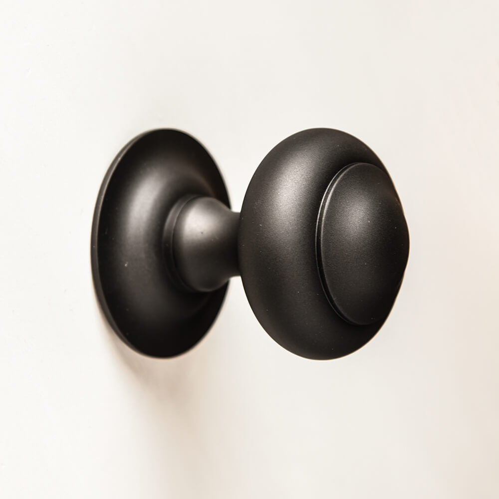 3 Inch Round Black Door Pull - Zero Handle for Cabinets & Drawers - Perfect for Kitchen, Bathroom & Office Furniture Hardware