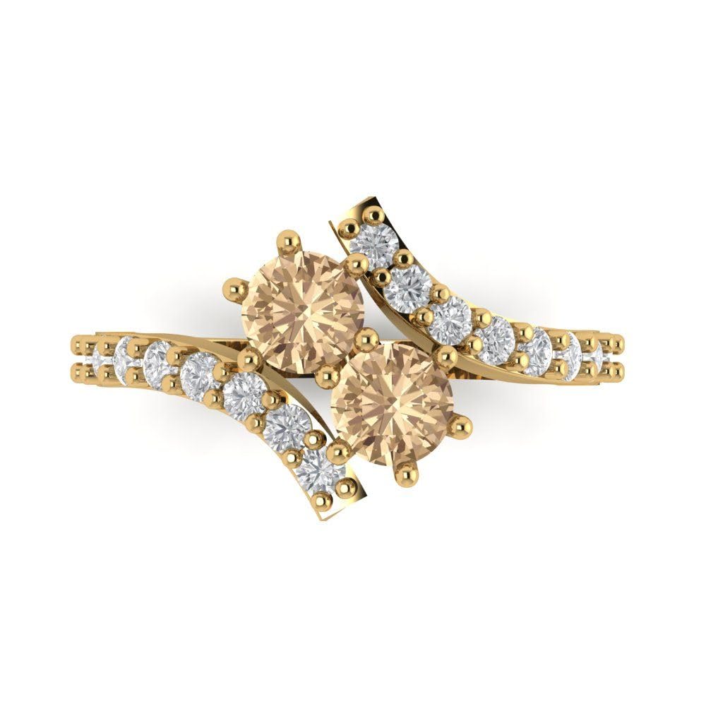 1.98ct Round Moissanite Engagement Ring in 14k Gold for Bridal & Anniversary
