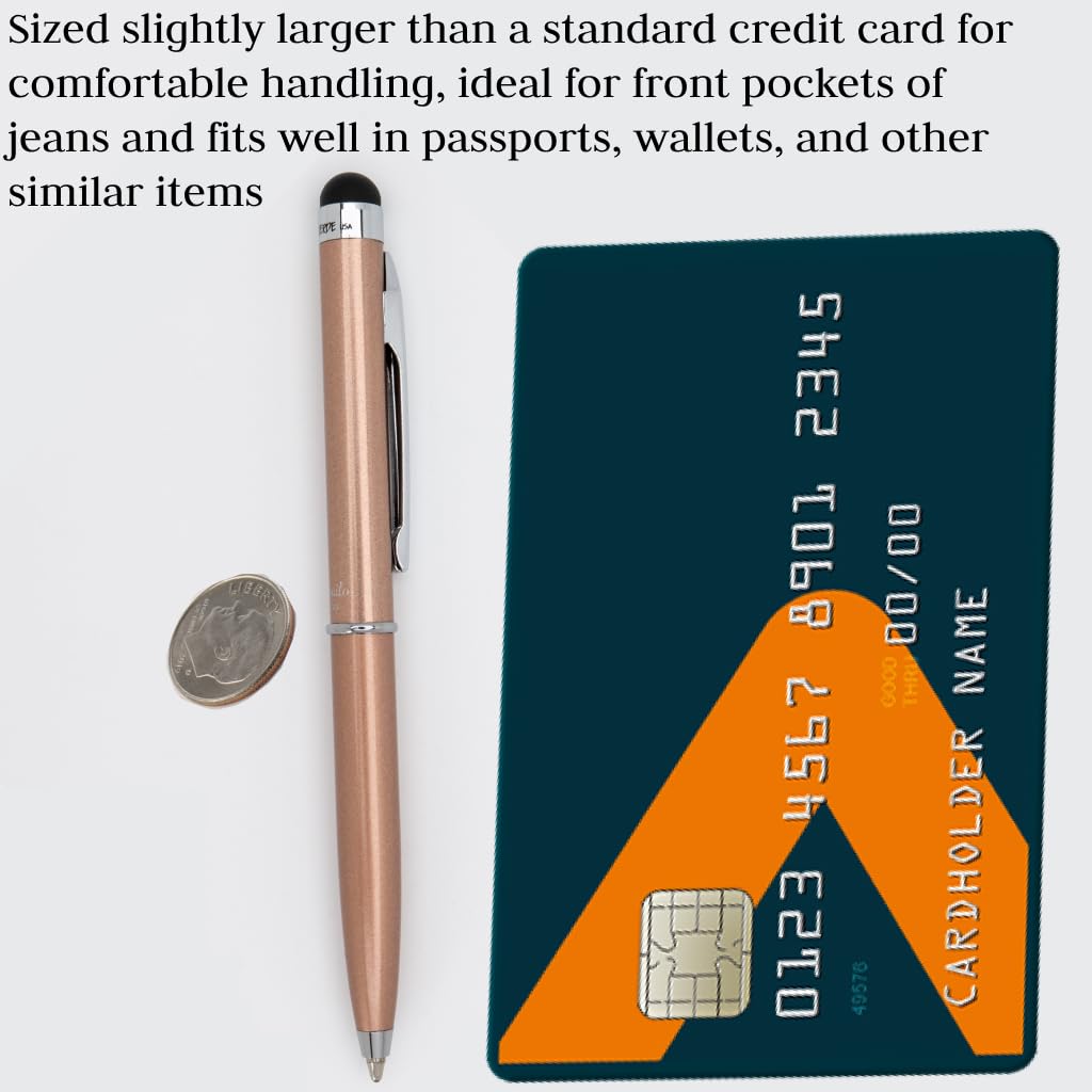 Monteverde USA Poquito Ballpoint Pen with Stylus - Copper Ballpoint Pen with Touchscreen Stylus (MV10262) | Perfect for Note-Taking, Signing Documents & Using Touchscreen Devices
