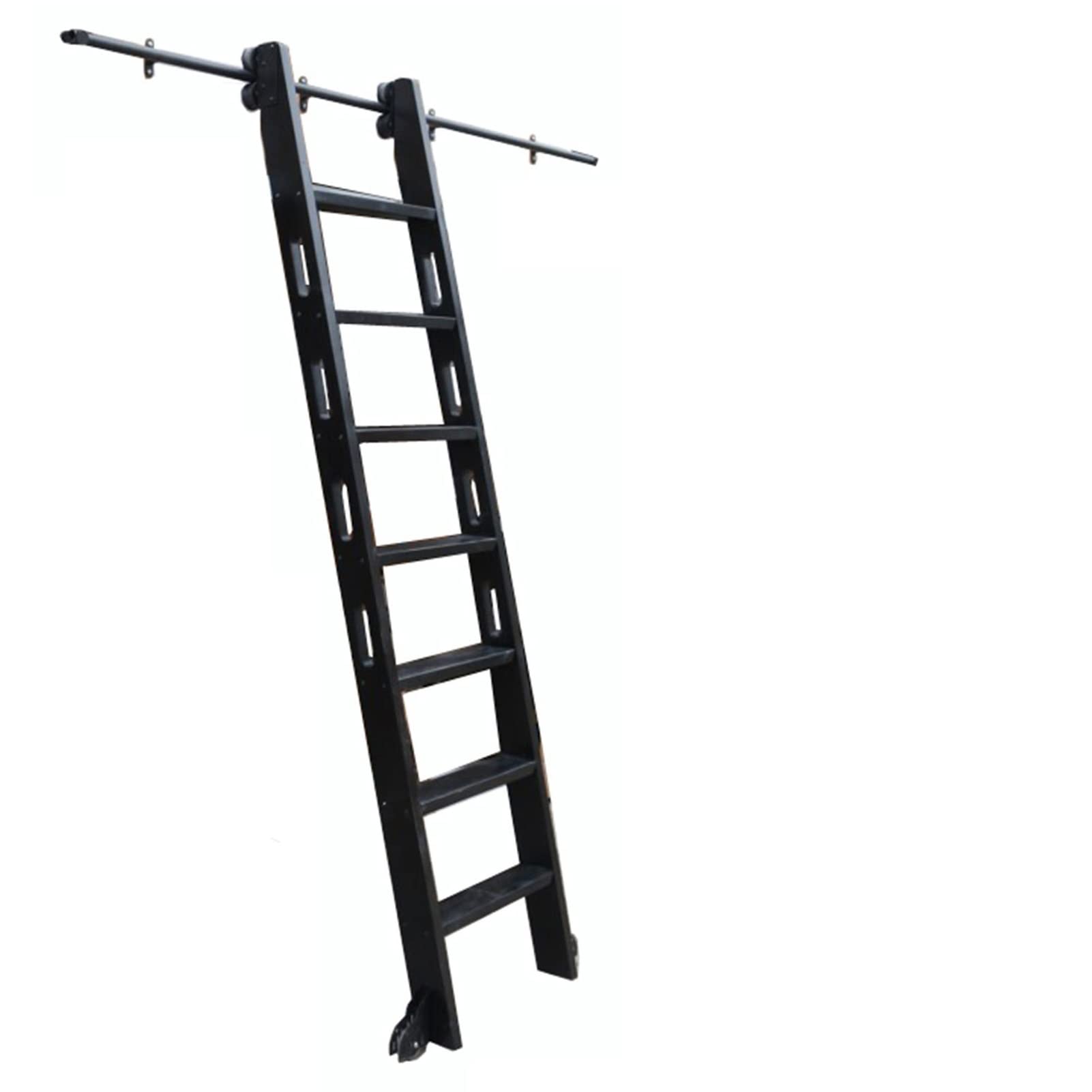 Rustic Black Sliding Barn Door Hardware Kit - Round Tube Track Roller System with Wheels (20ft/600cm Track Kit) | Perfect for Library Rolling Ladders, Farmhouse Doors & Industrial Style Home Decor