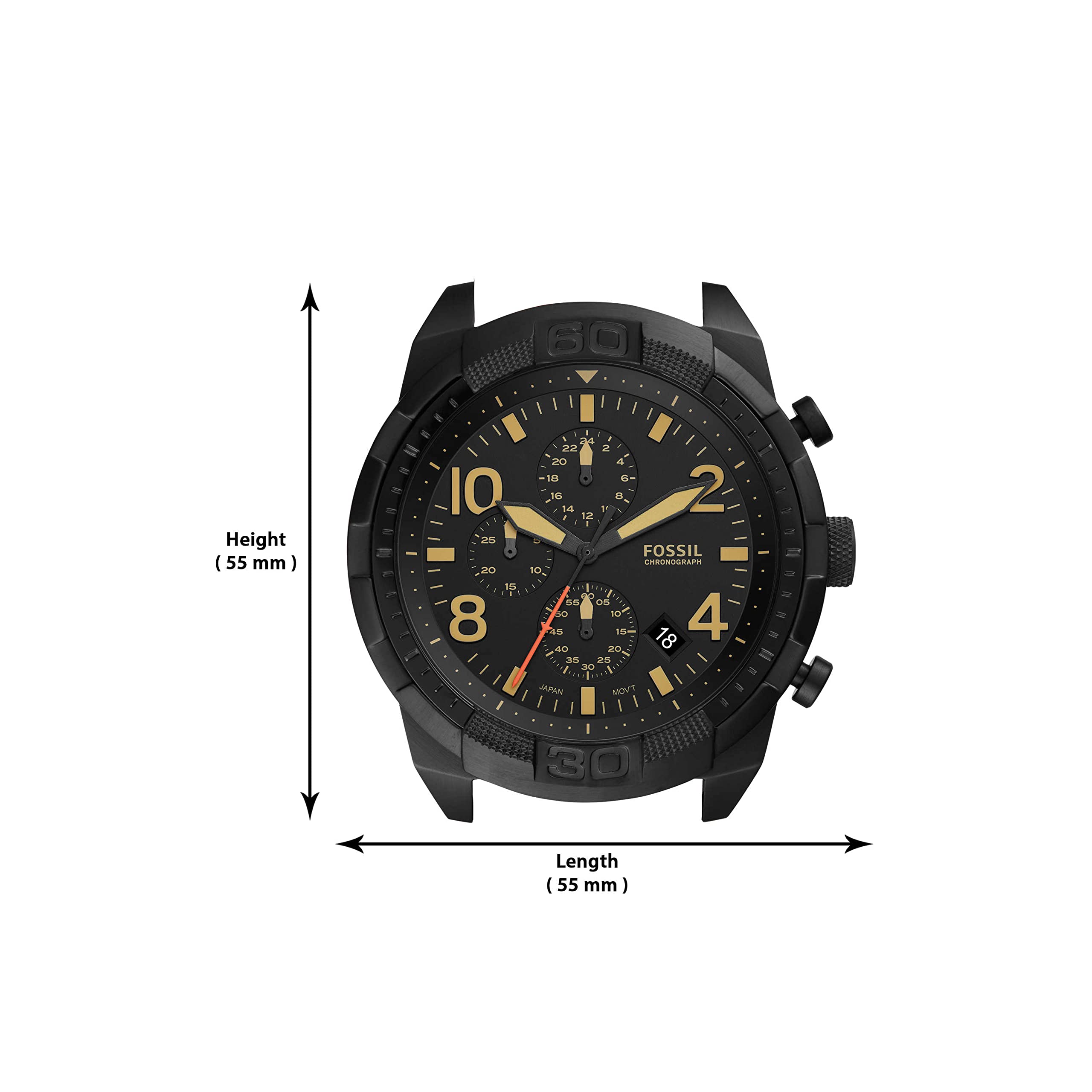 Fossil Men's Bronson Quartz Stainless Steel Chronograph Watch - Waterproof Dress Watch for Business, Casual & Formal Occasions