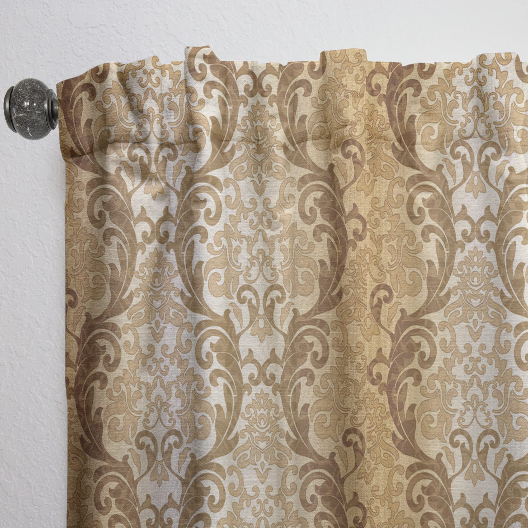DesignQ Damask Pattern Thermal Insulated Curtains - Single Panel 52x90 Inches - Elegant Blackout Drapes for Bedroom & Living Room - Perfect for Home Decor, Privacy & Temperature Control