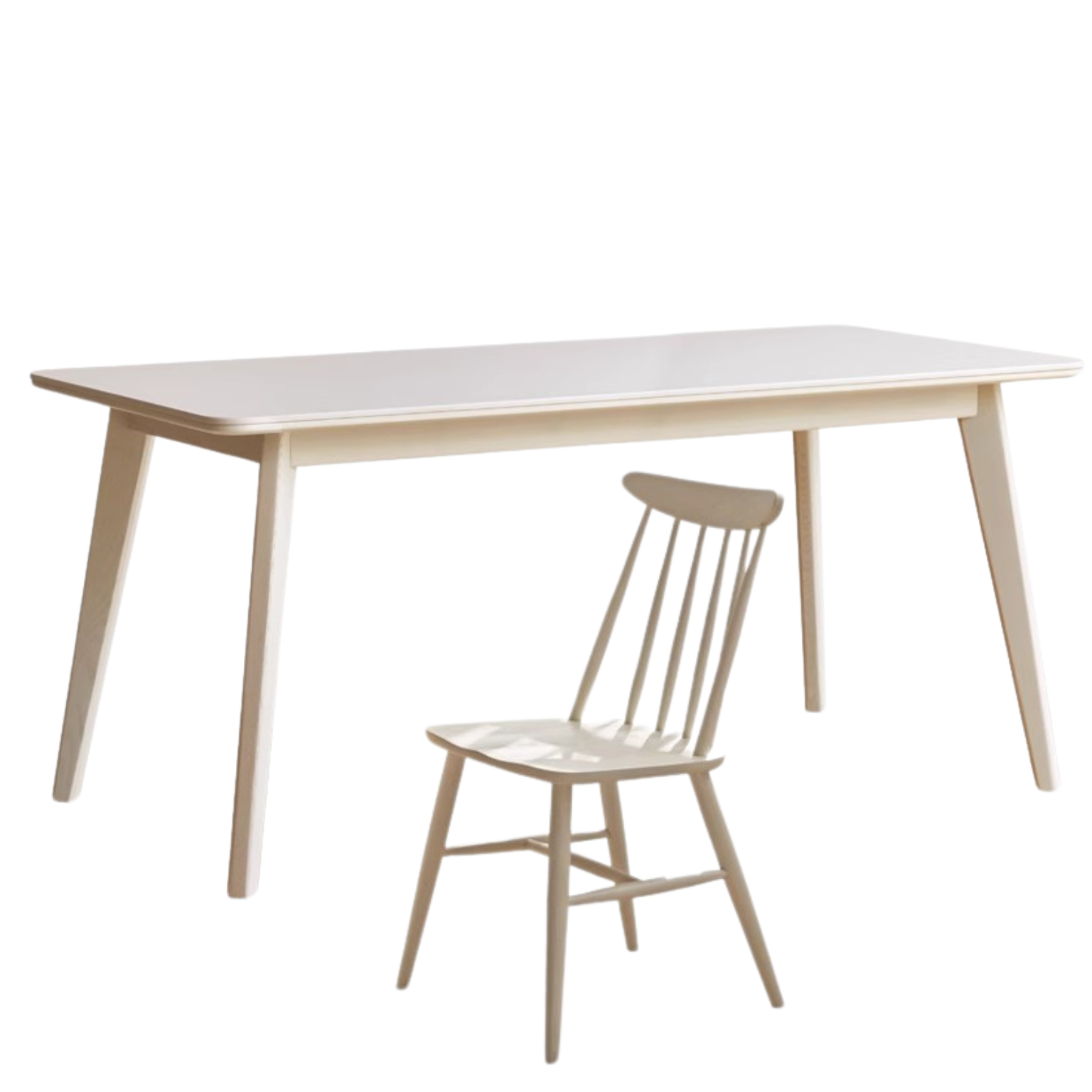 63x33.5x29.9 inch / 160x85x76 сm / White color / Rock slab dining table + 4 chairs