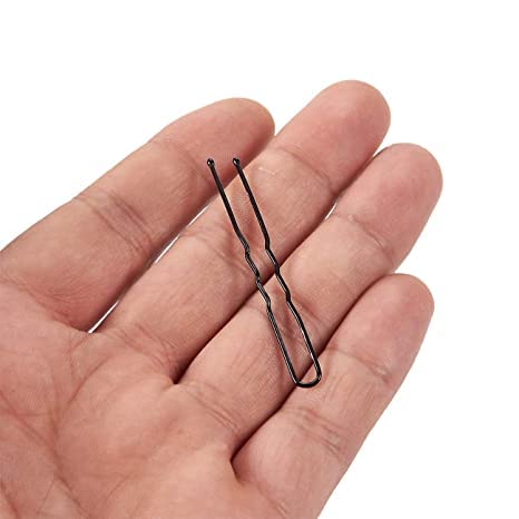 U-Shaped Hair Bun Bobby Pins - 100 Pack Strong Hold Hair Clips for Women, Bridal U Pins Hair Accessories (Black, 2 Inch) - Perfect for Updos, Weddings & Everyday Hairstyles