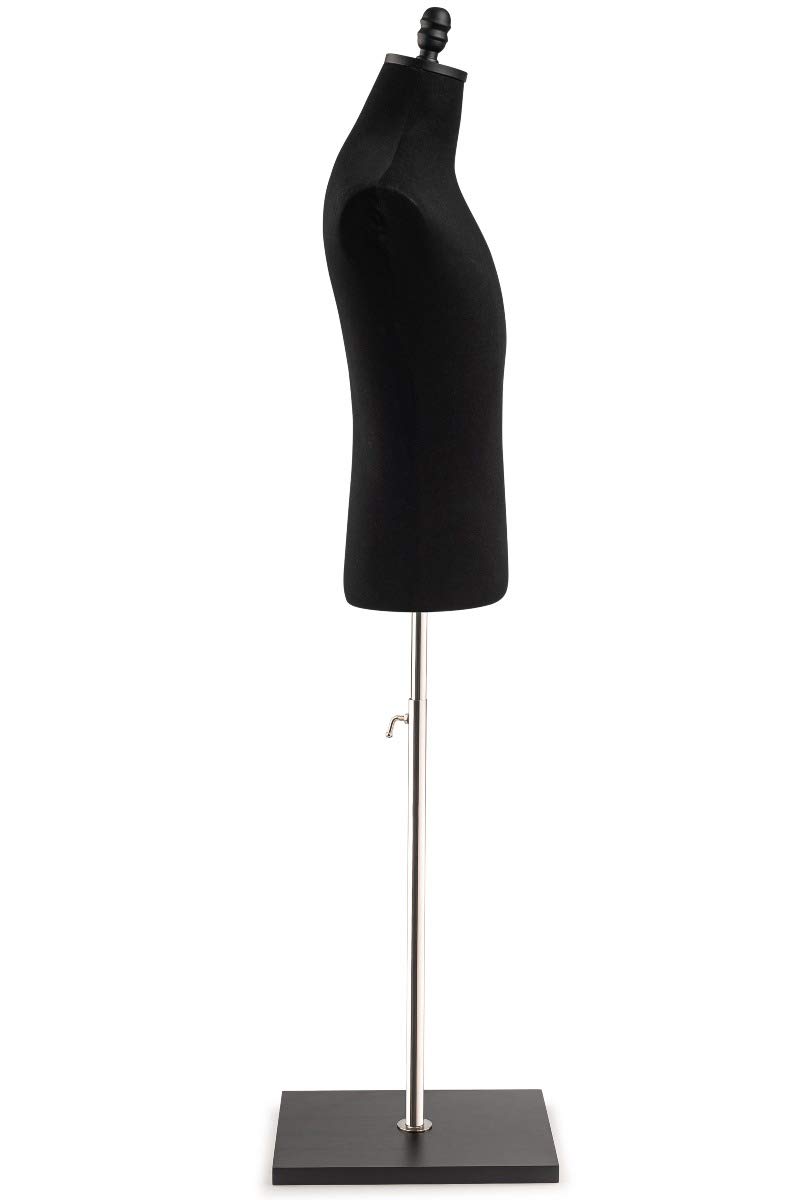 Black Jersey Male Dress Form Mannequin - TSC Medium Size for Tailoring, Fitting & Display - Perfect for Fashion Designers, Tailors & Retail Stores