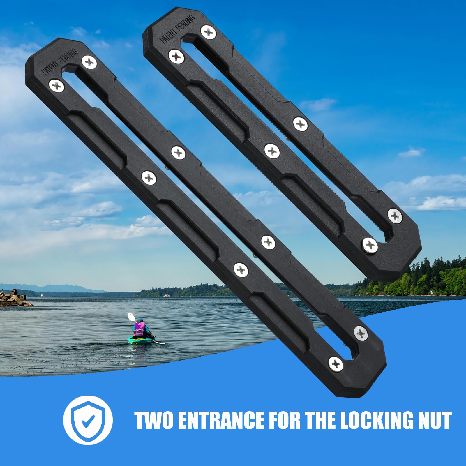 Premium Kayak Track Mount Kit - 2 Pack Low Profile Rail Mounts (7.5