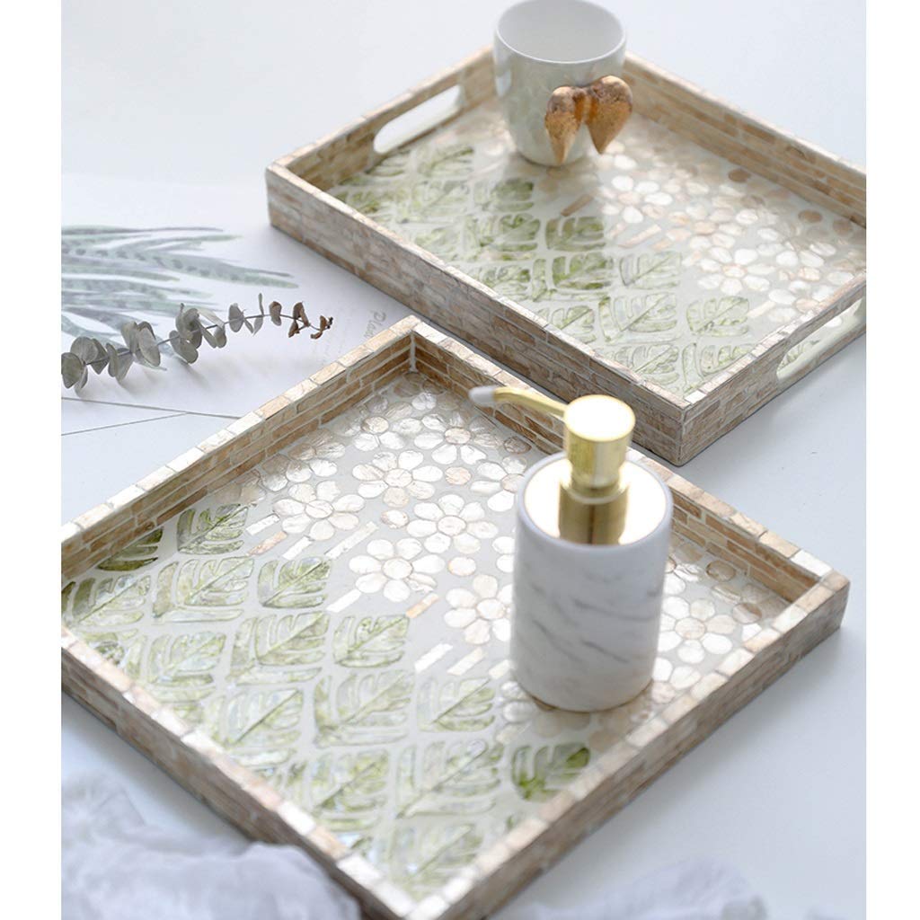 Elegant Handmade Beaded Serving Tray - Nordic Style Decorative Storage Tray for Fruits, Jewelry & Home Decor | Perfect for Bedroom, Living Room & Dining Table Display