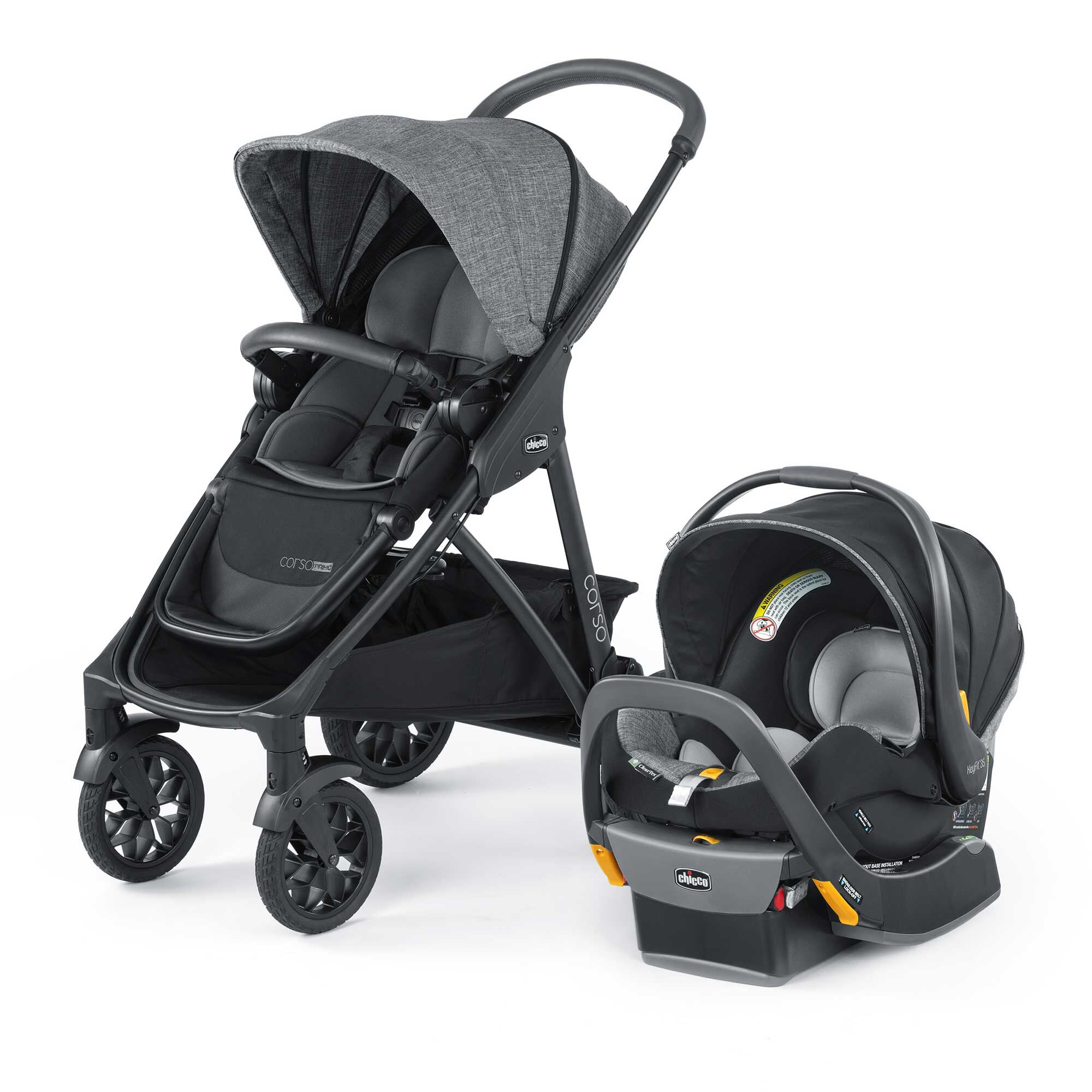 Chicco Corso Primo ClearTex Travel System with Lightweight Stroller & Infant Car Seat - Perfect for Newborns to Toddlers | Ideal for Air Travel, Shopping & Daily Outings