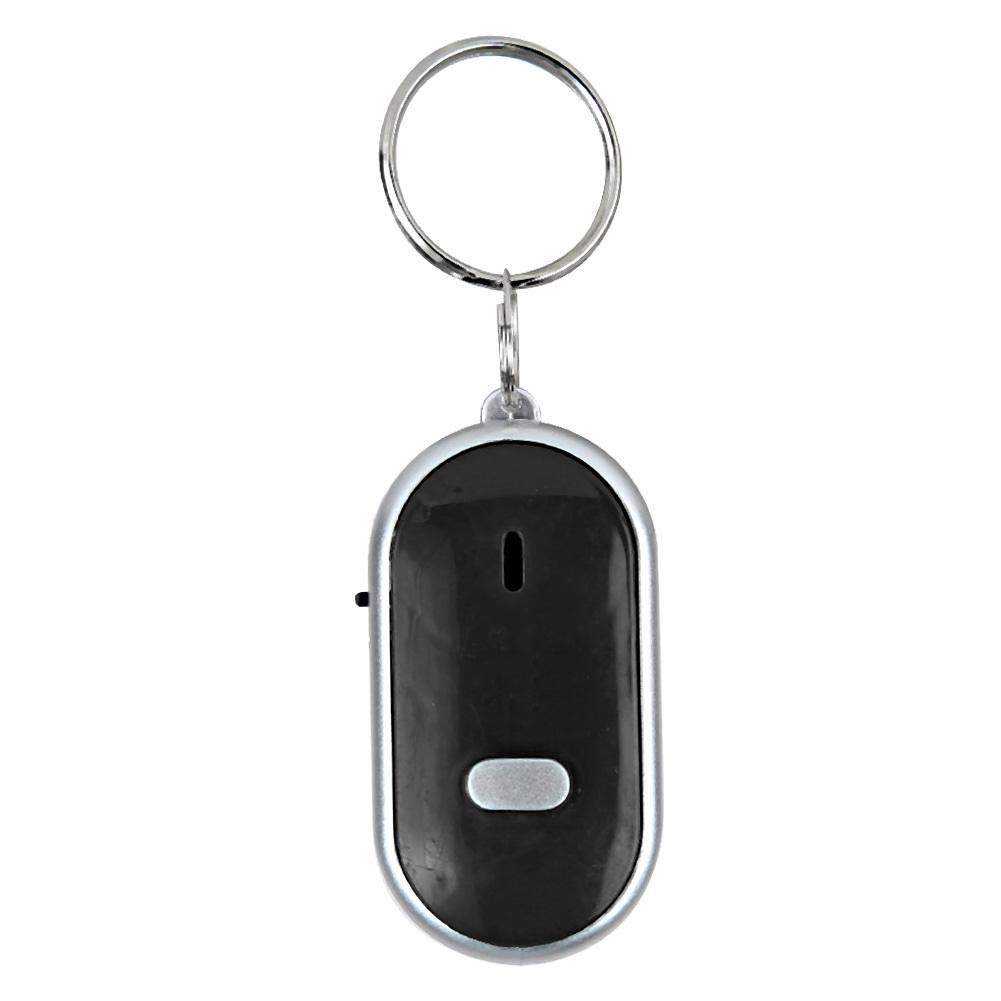Whistle Key Finder - Bluetooth Keychain Locator with Voice Control | Anti-Lost Device for Keys, Pets & Luggage (Black) | Perfect for Travel, Home & Office Organization
