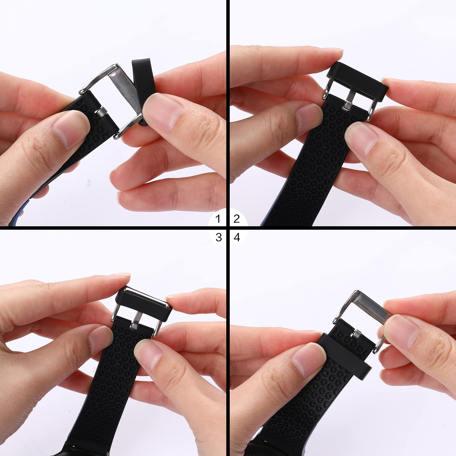 6 Pcs Silicone Watch Band Loops - Sport Watch Strap Holder for Smartwatches - Secure & Durable for Running & Workouts