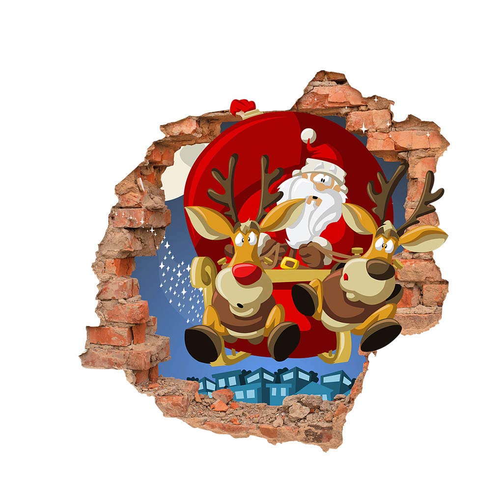 Celendi Christmas Wall Stickers - Sleigh Deer Decor for Office & Home