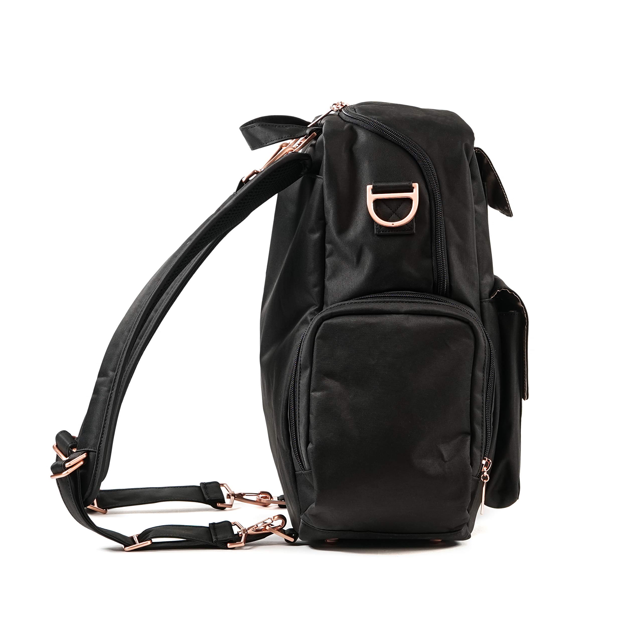 JuJuBe Be Nurtured Large Breast Pump Backpack - Stylish & Functional Diaper Bag for Nursing Moms (Rose Collection: Knight Rose, Midnight Posey) - Perfect for Work, Travel & On-the-Go Parenting