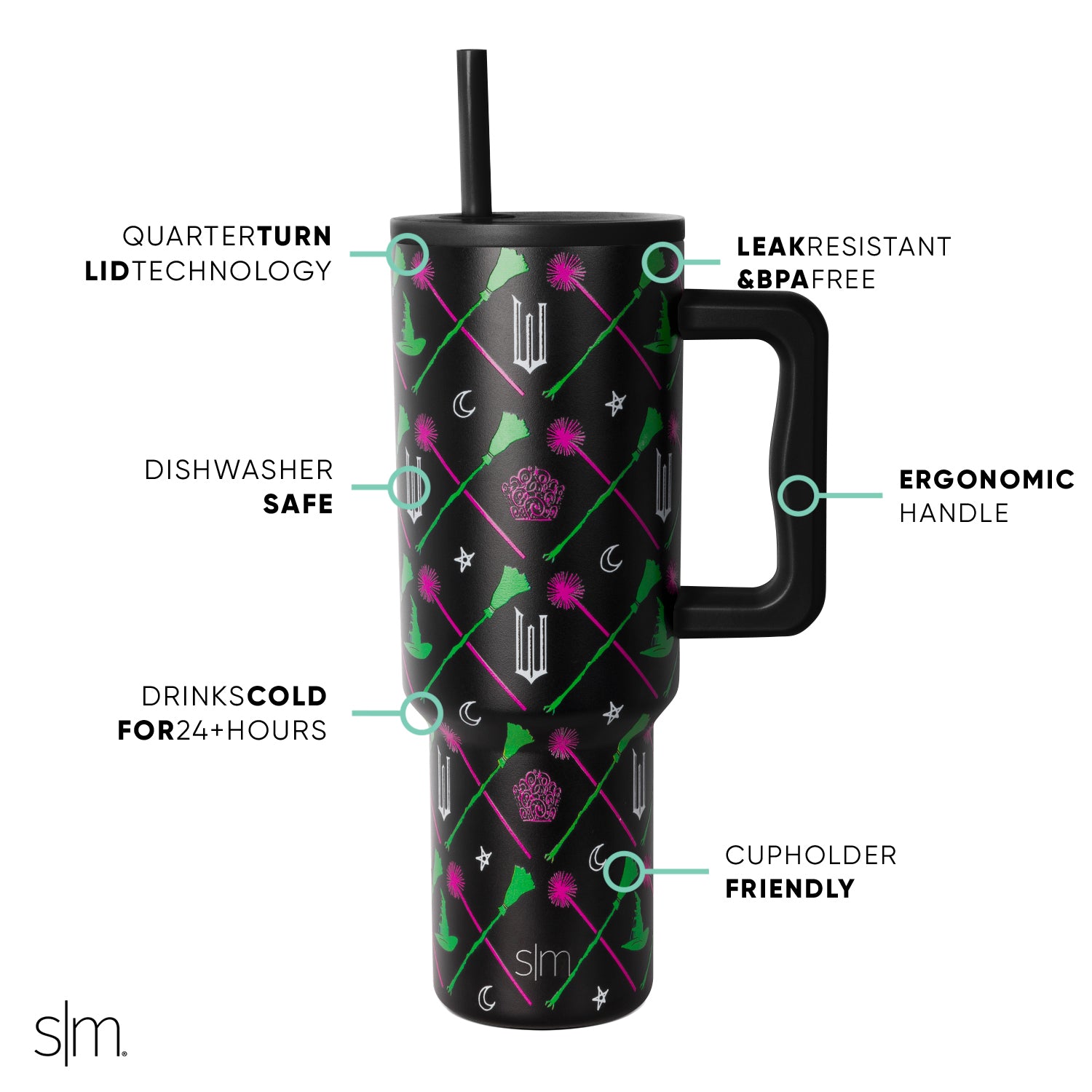 Wicked Trek 40Oz Stainless Steel Tumbler with Lid and Straw - Double Wall Vacuum Insulated for Hot & Cold Drinks - Perfect for Hiking, Camping, Travel and Outdoor Adventures