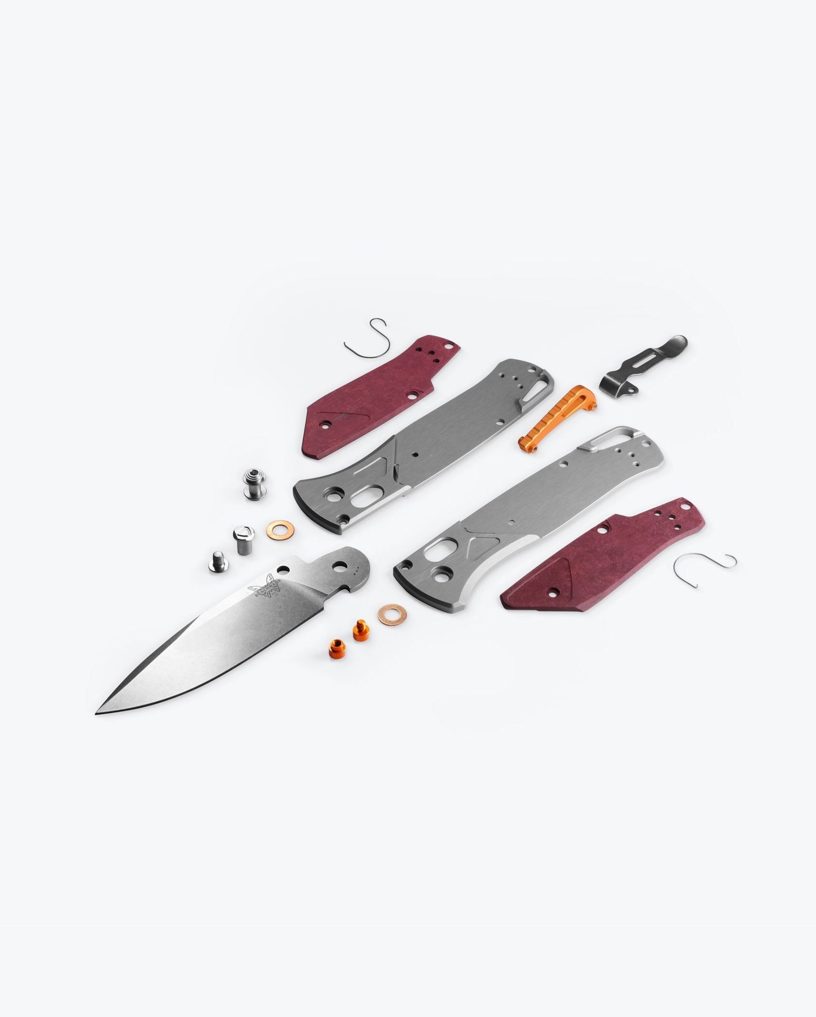 Bugout® Knife - Grey/Redstone Aluminum & Richlite Handle - EDC Folding Pocket Knife for Outdoor, Camping, and Everyday Carry