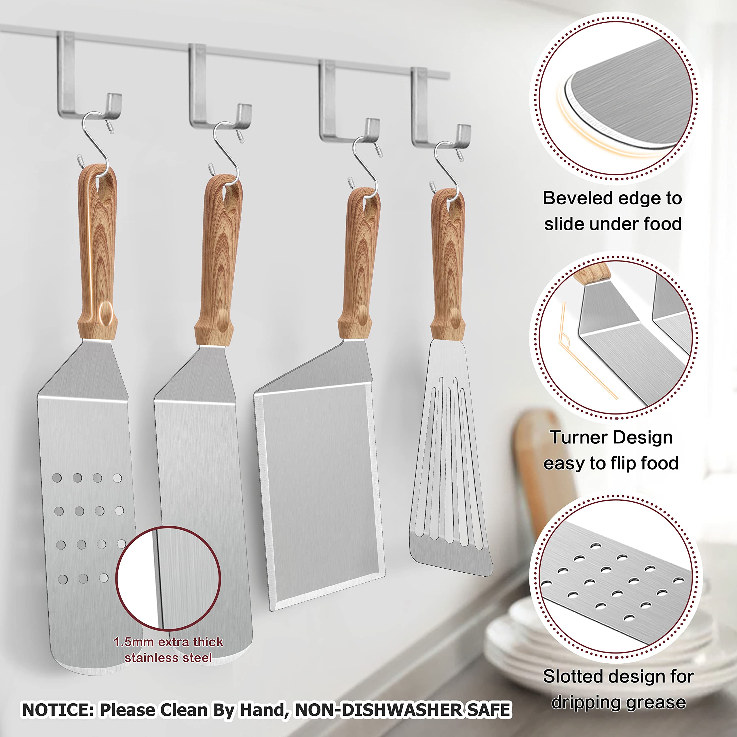 Joyfair 19-Piece Griddle Accessories Kit with Melting Domes - Stainless Steel BBQ Turners, Basting Cover, Burger Press & Scrapers for Flat Top Grill - Perfect for Outdoor Camping, Teppanyaki Cooking & Backyard BBQs - Includes Convenient Carry Bag