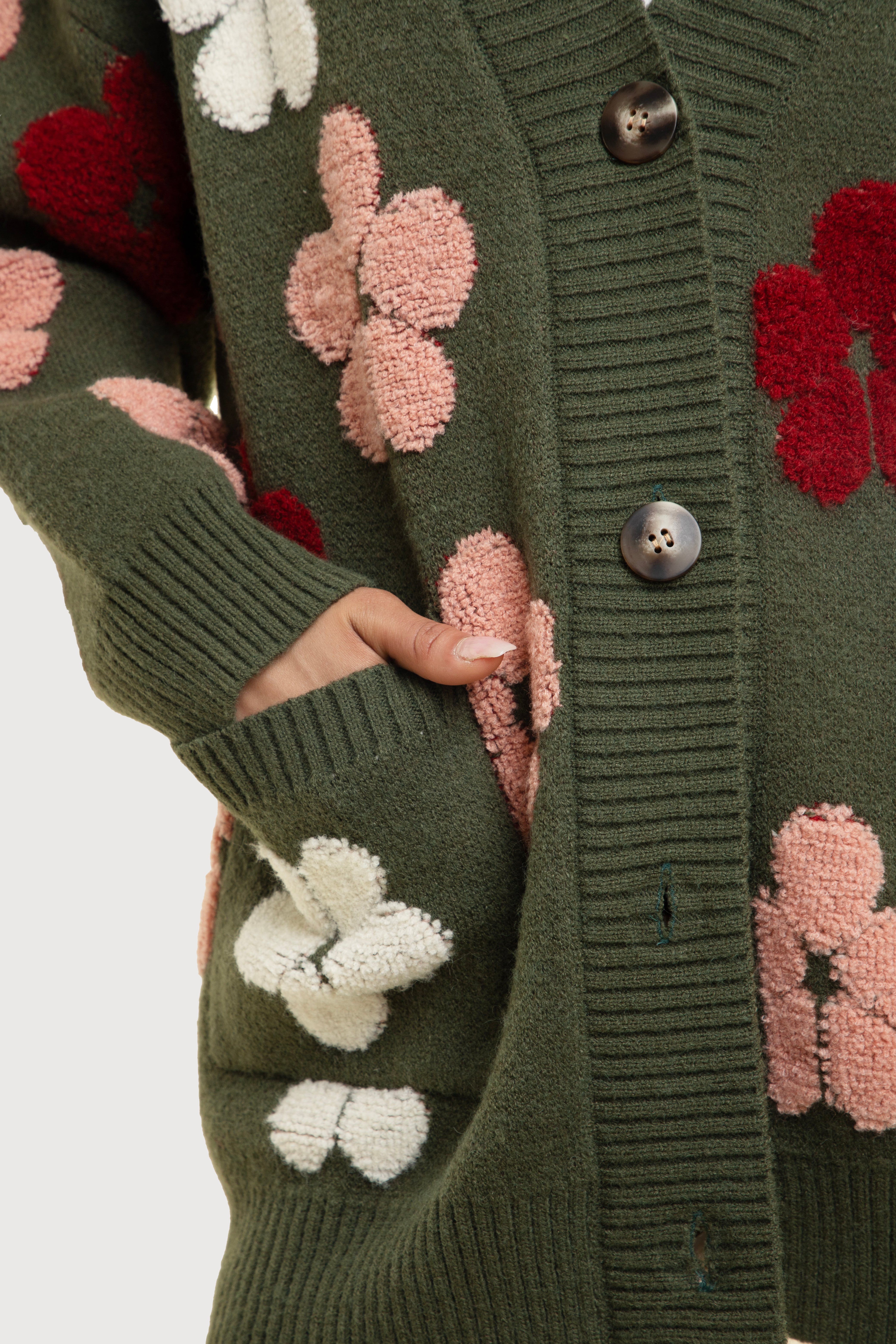 Floral Knit Cardigan for Women - Lightweight Open Front Sweater - Perfect for Spring & Fall Outfits, Office Wear & Casual Dates
