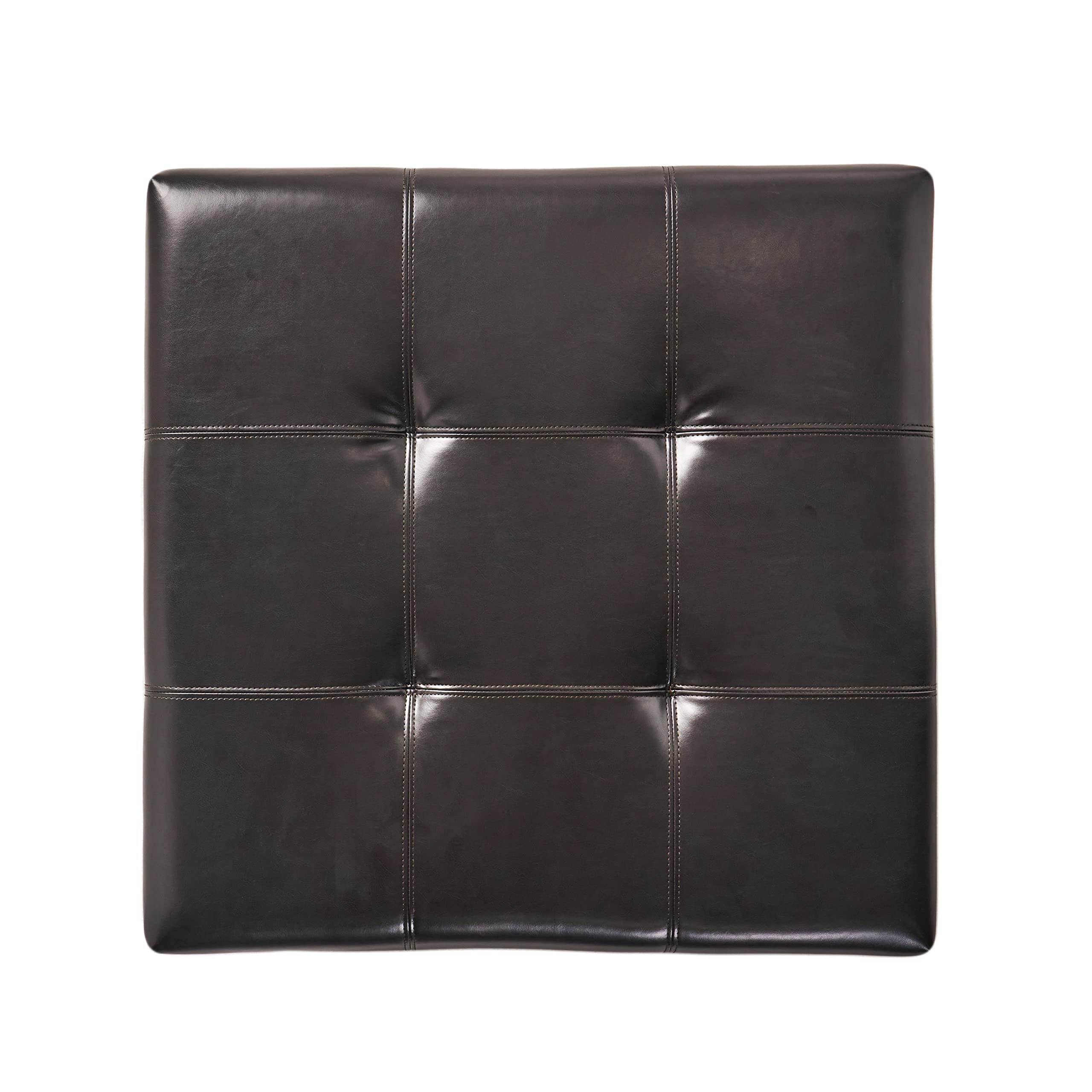 Christopher Knight Home Richmond Bonded Leather Storage Ottoman, Espresso - Stylish Footrest & Hidden Storage for Living Room, Bedroom & Office